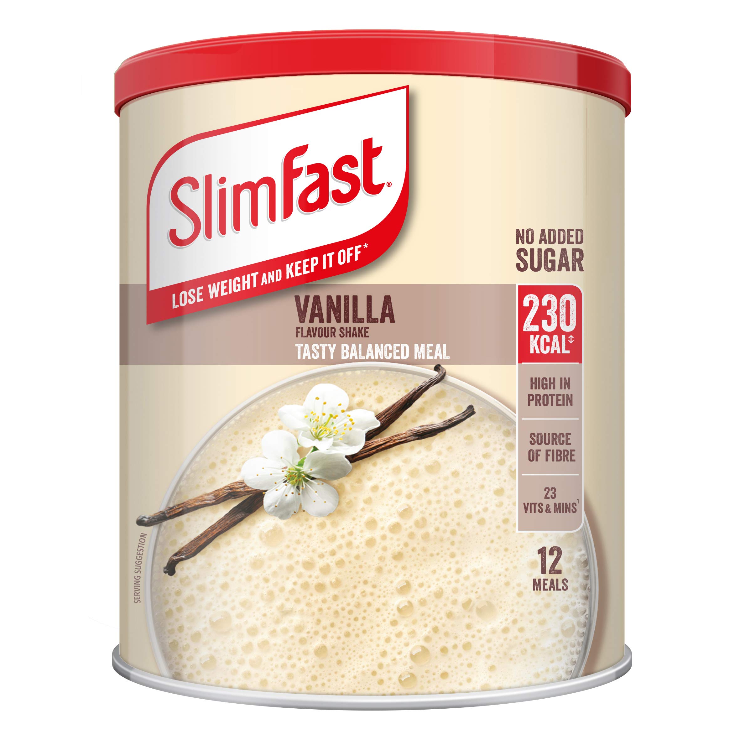 SlimFast Meal Shake, Vanilla Flavour, New Recipe, 12 Servings, Lose Weight and Keep It Off, Packaging May Vary