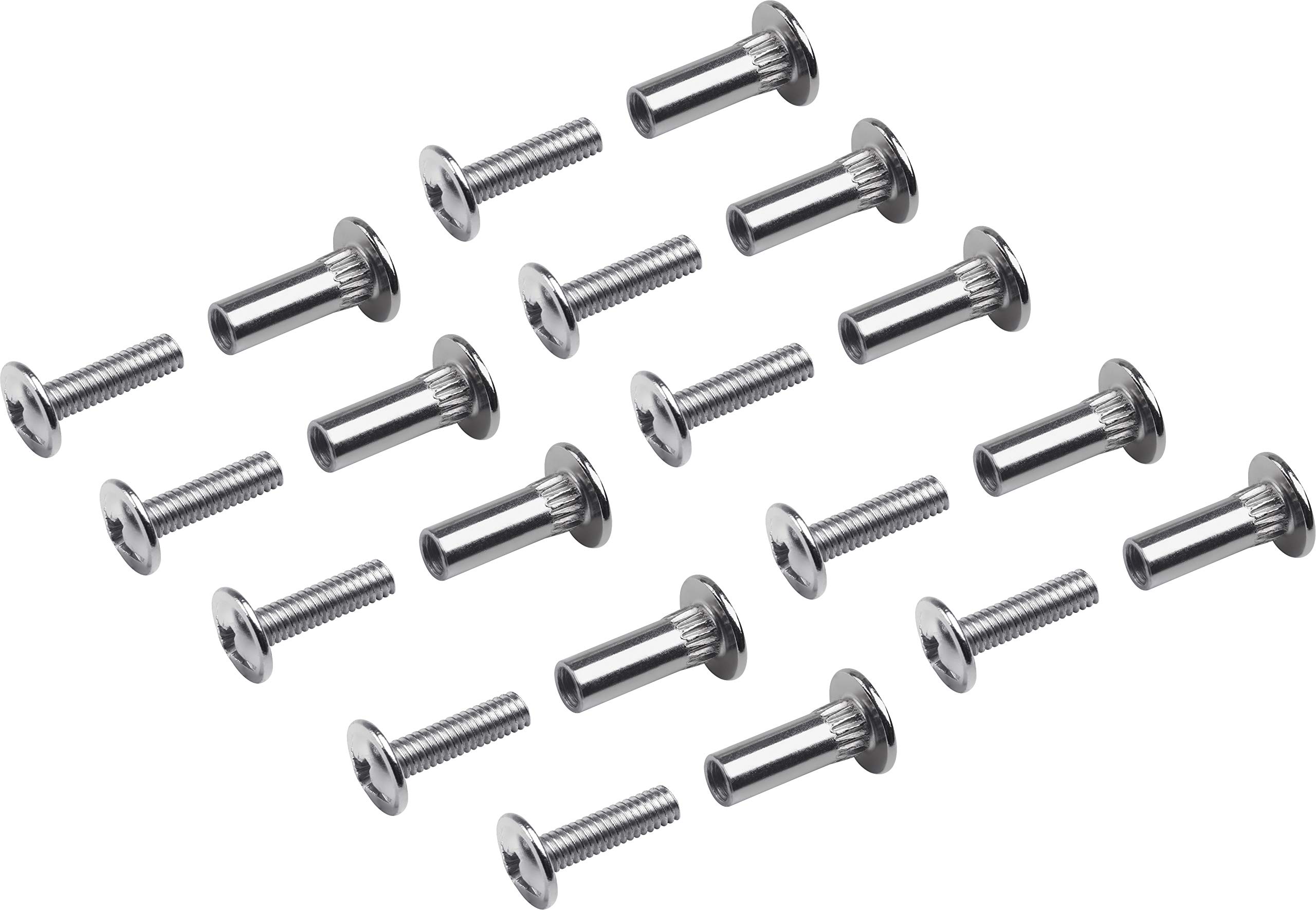 Metafranc connecting screws - M4 thread - galvanised - 10 pieces in a set - ideal for connecting furniture/furniture connector/cabinet connector/furniture screw, 361776