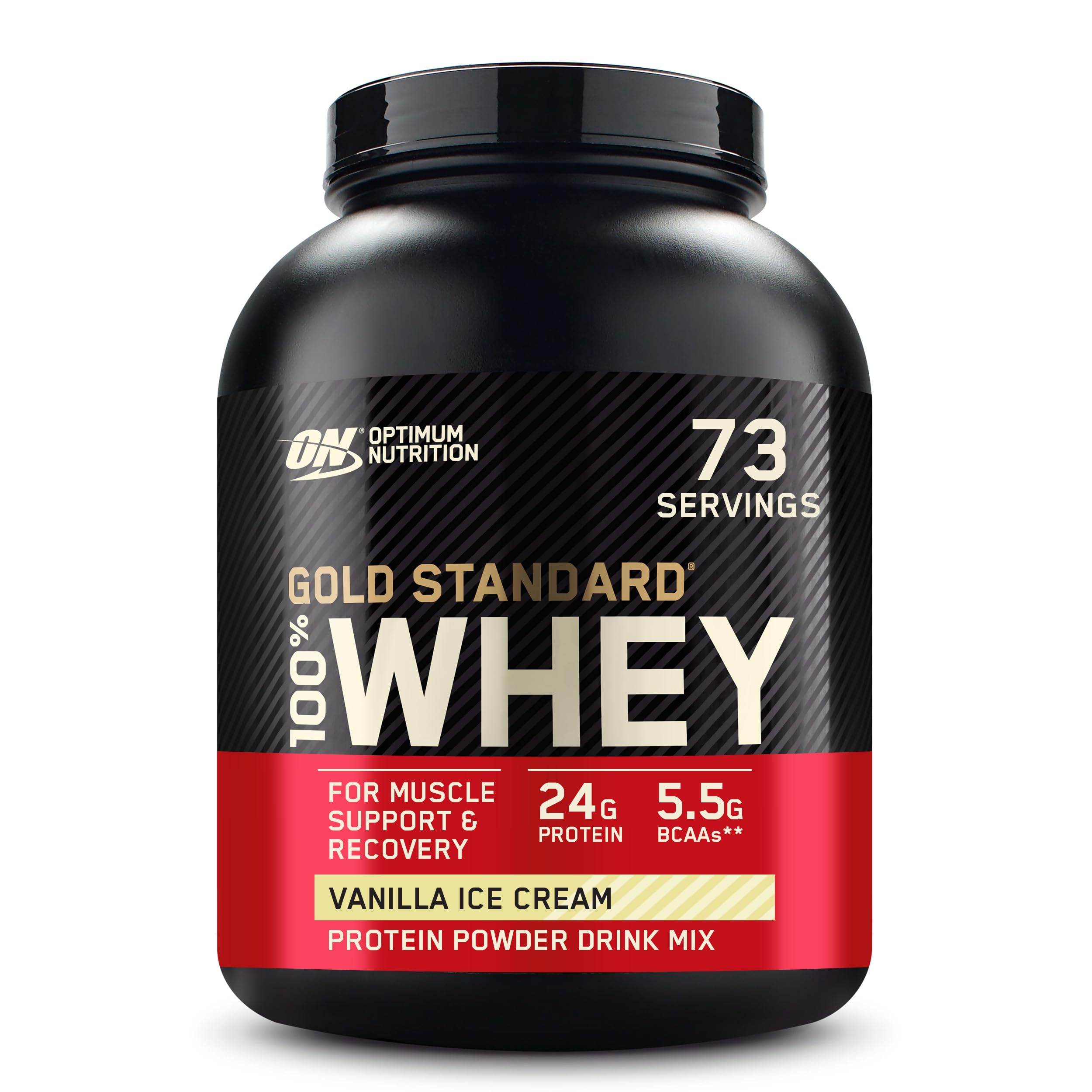 Optimum Nutrition Gold Standard 100% Whey Protein Powder, Vanilla Ice Creme, 5 Pound (Packaging May Vary)