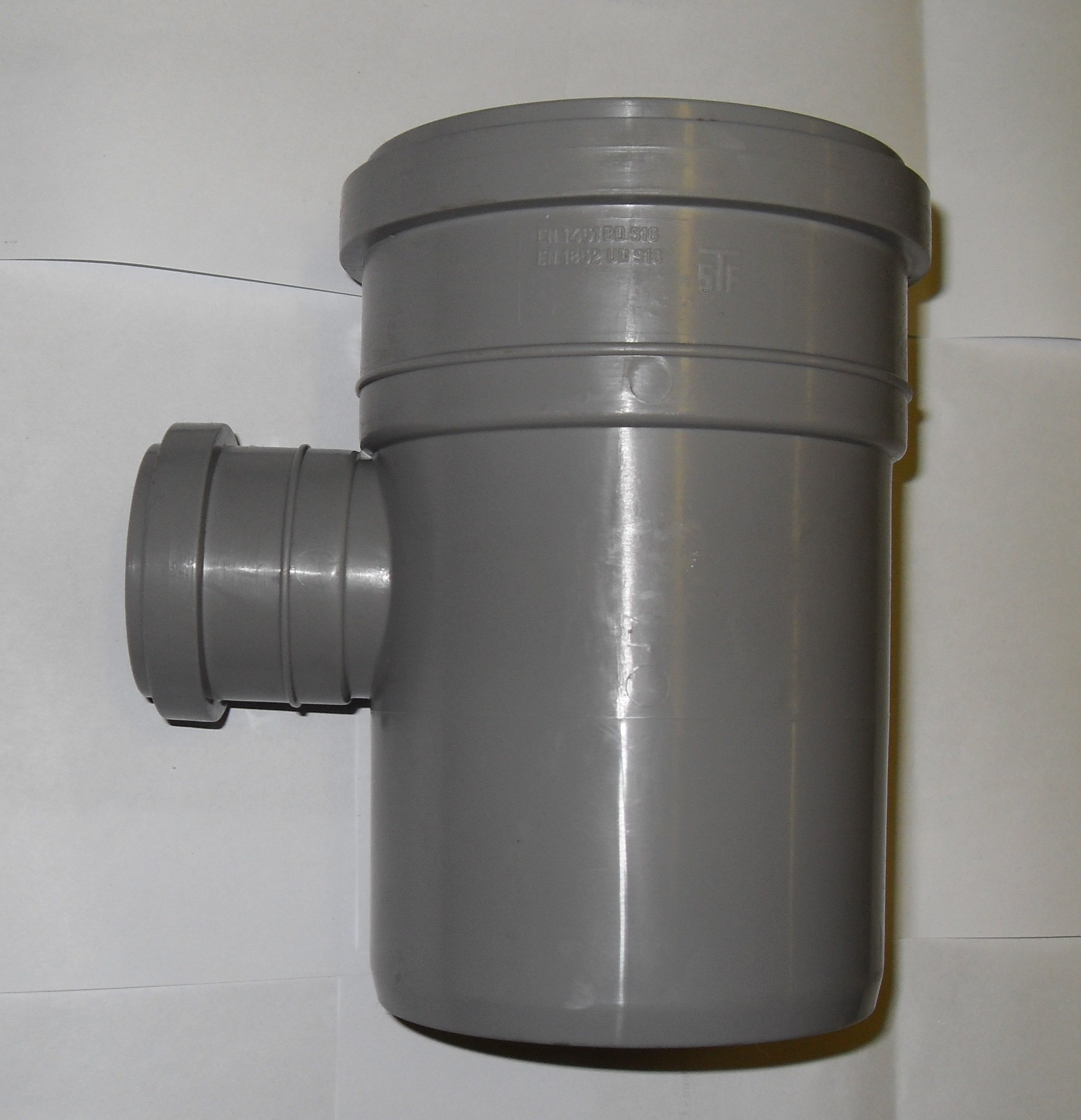 Soil Pipe 110 mm Branch with 90 Degree 50 mm Inlet - Push-Fit Sewerage - Grey