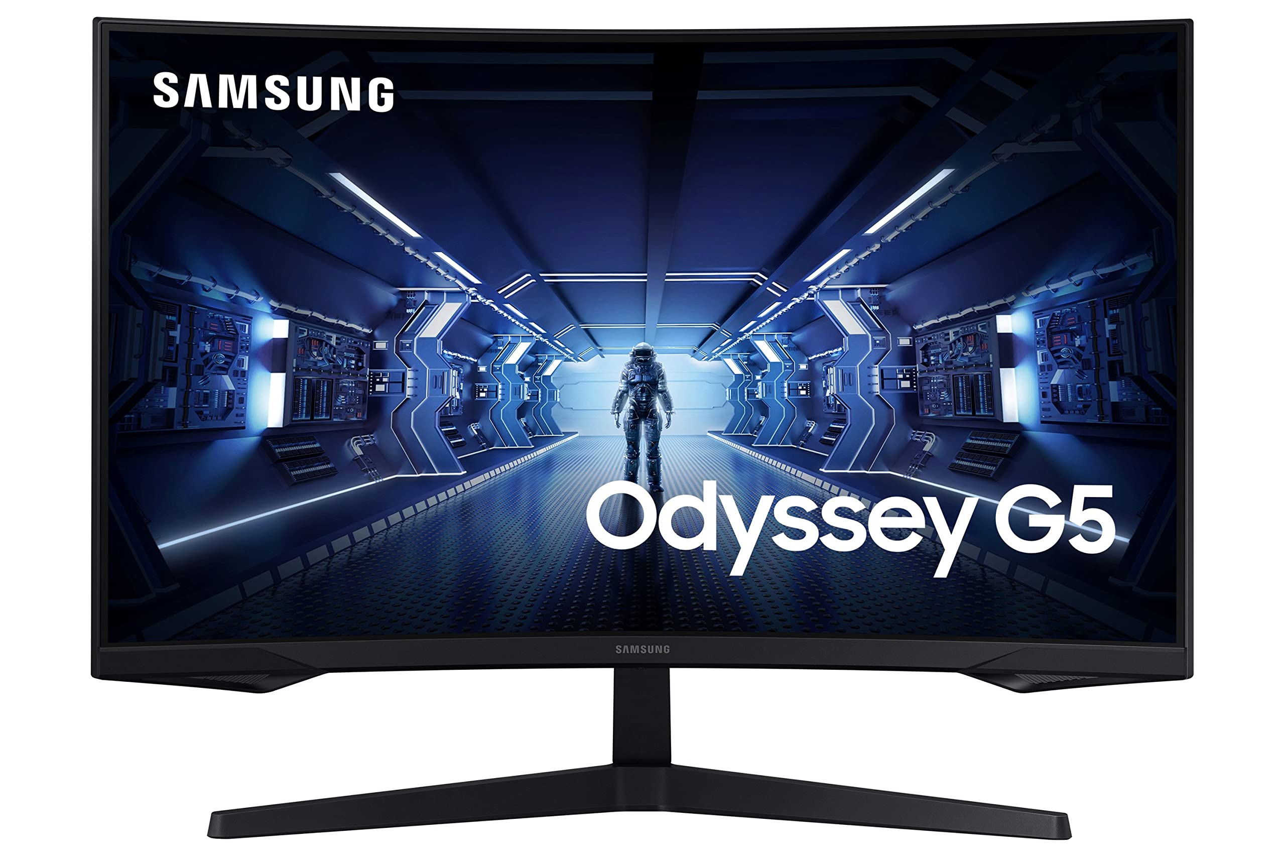 SAMSUNG27" Odyssey G5 LC27G55, 1000R Curved Gaming Monitor with 144Hz Refresh Rate & 1ms Response Time, WQHD Resolution, AMD FreeSync Premium - LC27G55TQBMXUE Black