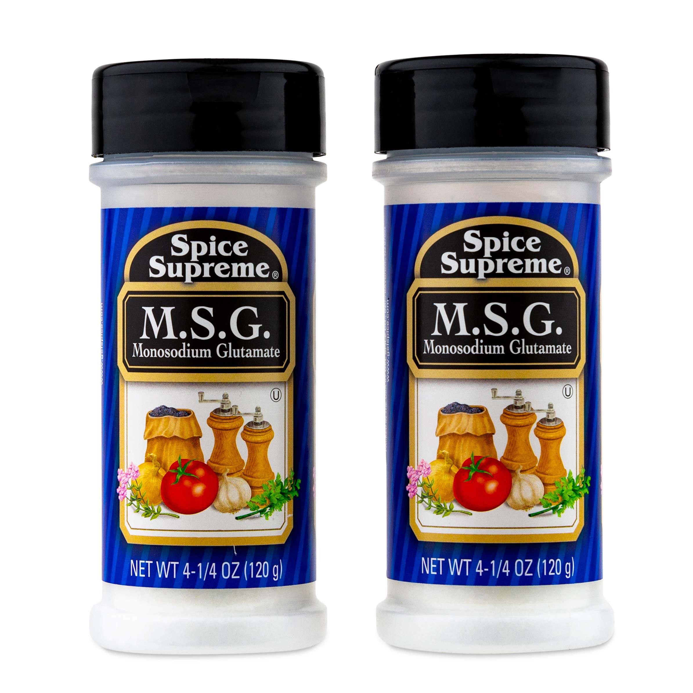 Spice Supreme M.S.G. Monosodium Glutamate, Plastic Shaker, 4.25-oz (MSG (Pack of 2))