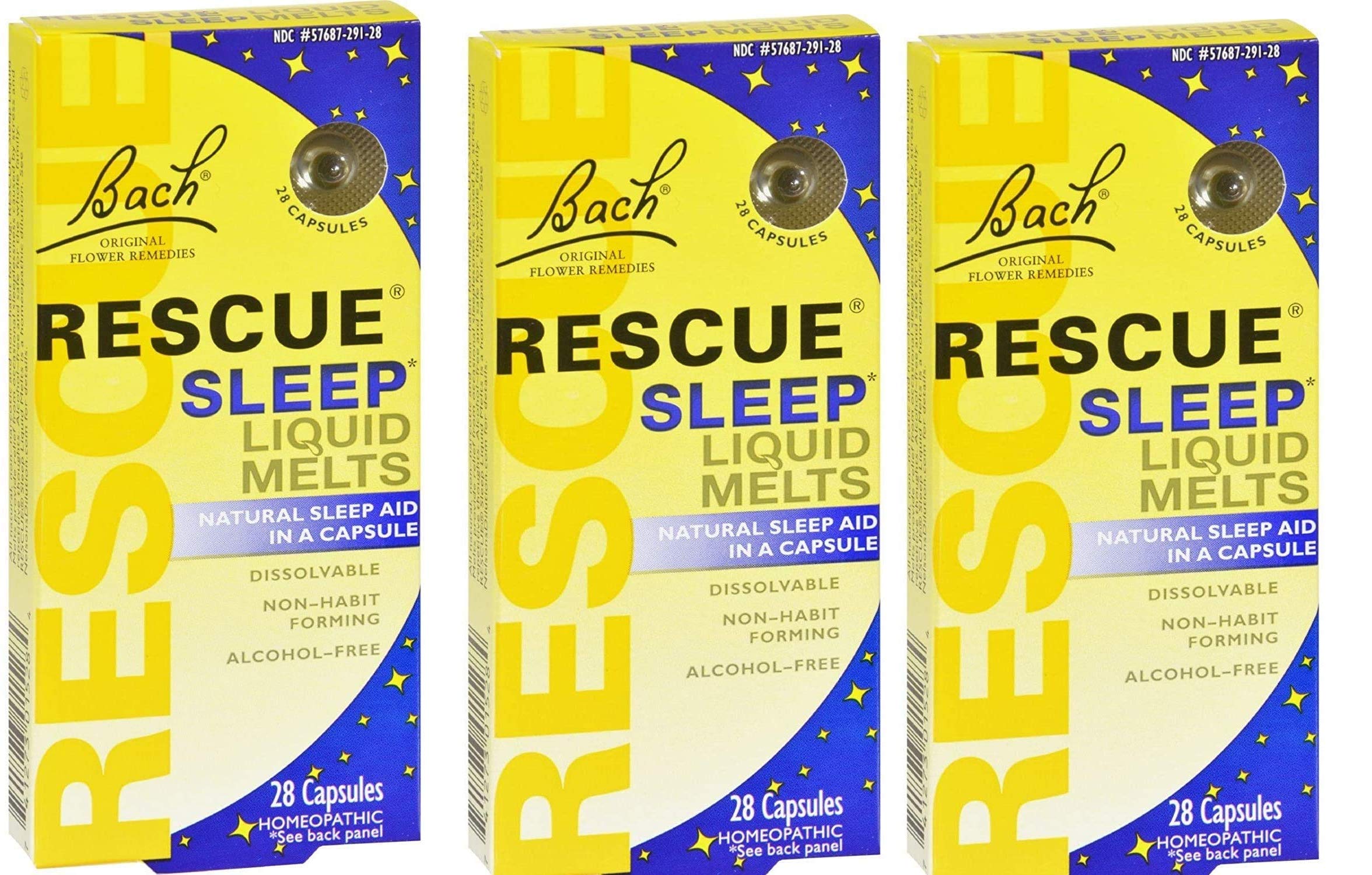 BachRescue Sleep Liquid Melts, Dissolvable Capsules 28 ea ( Pack of 3 )