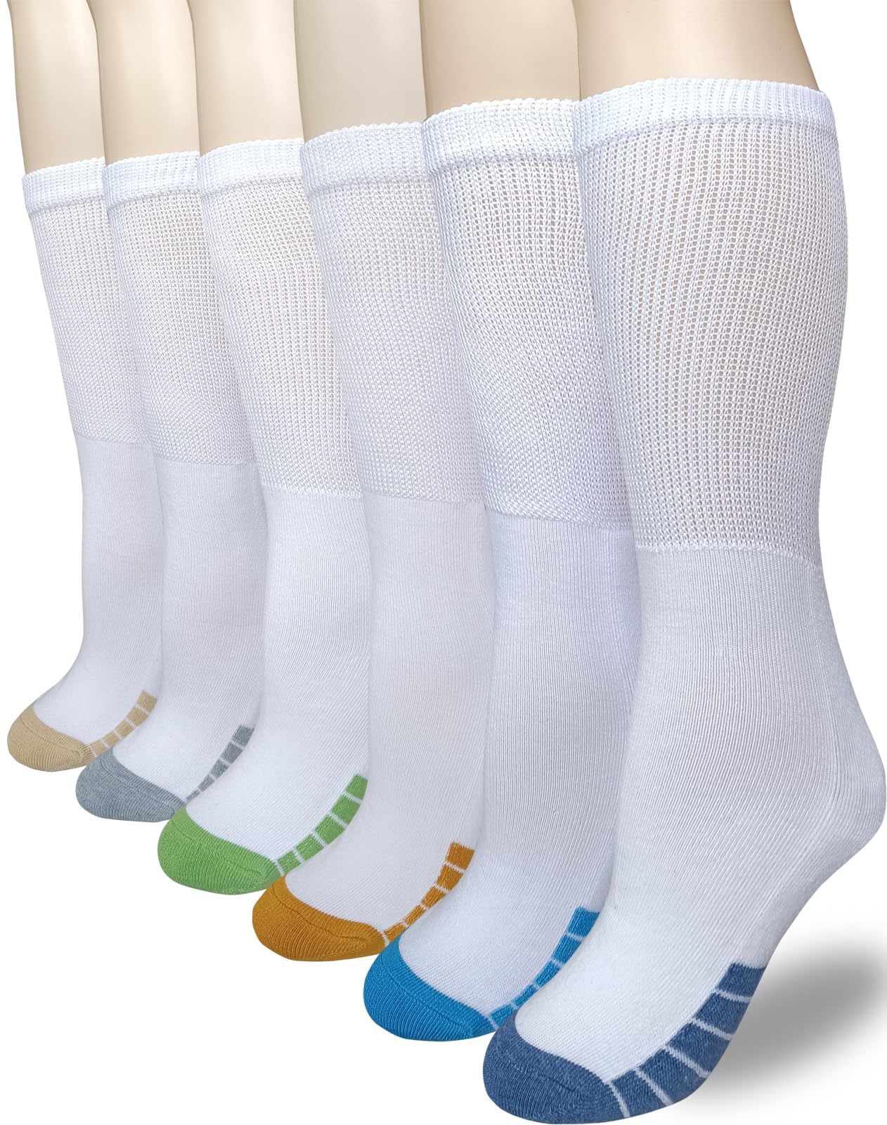 SYOLLAVE Diabetic Socks Extra Width Non Binding Neuropathy Socks, Super Wide Bariatric Socks for Men Women 6 Pairs Large Size for Swollen Foot