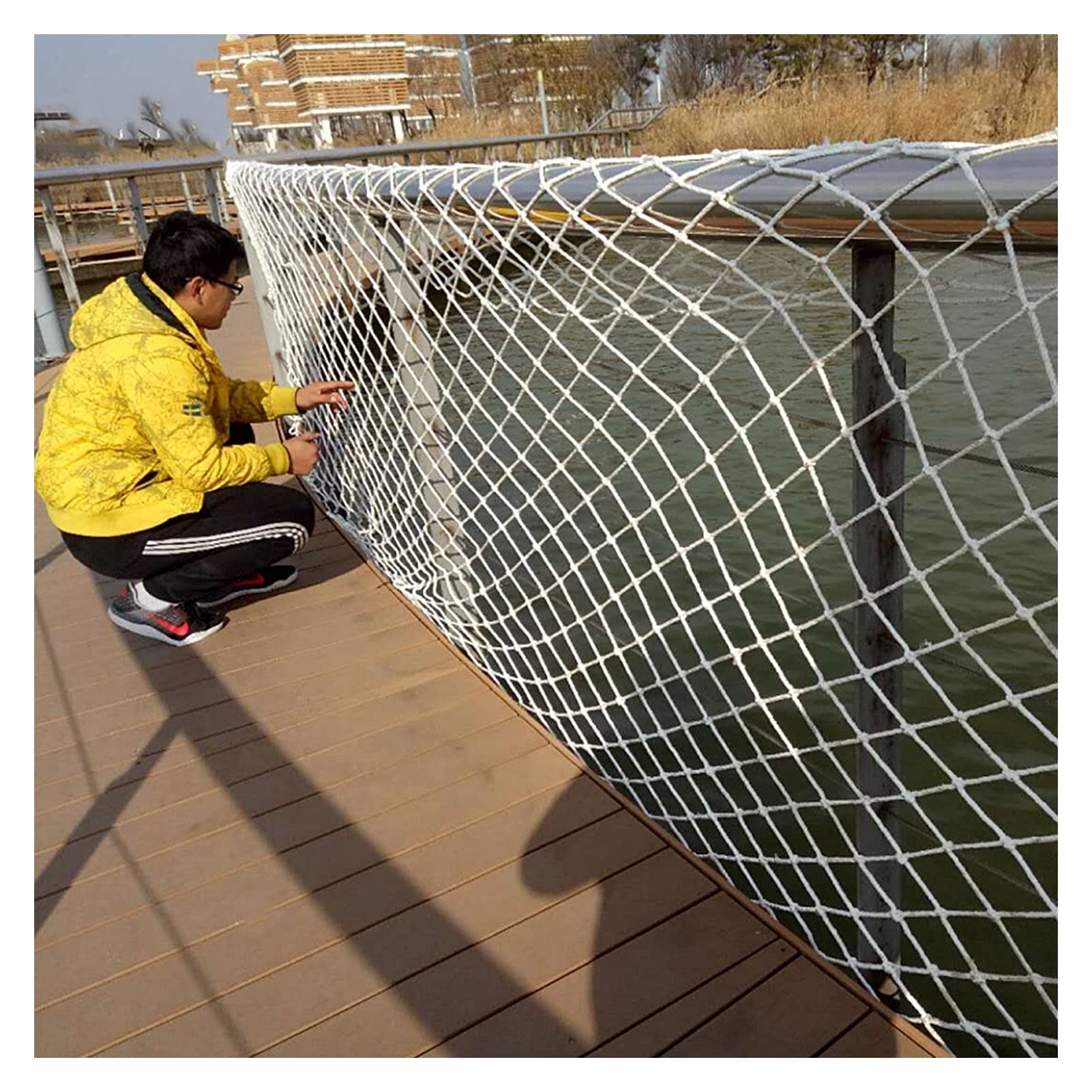 AWSAD Nylon Child Safety Net Anti Falling Pet Balcony Stair Protection Safety Net Anti-Cat Net Fence Net Truck Cargo Trailer Netting Mesh Net 6mm Thickness (Color : 5cm mesh, Size : 1x6m(3x20ft))