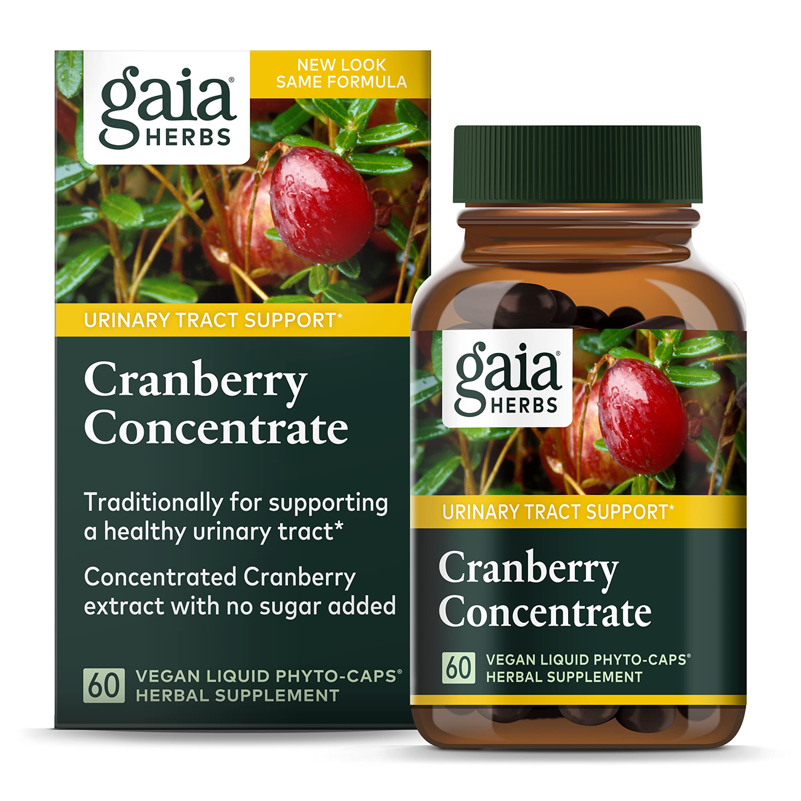 Gaia Herbs Cranberry Concentrate, Vegan Liquid Capsules, 60 Count - Supports Urinary Tract Health, Cranberry Pills from Organic Cranberry Juice