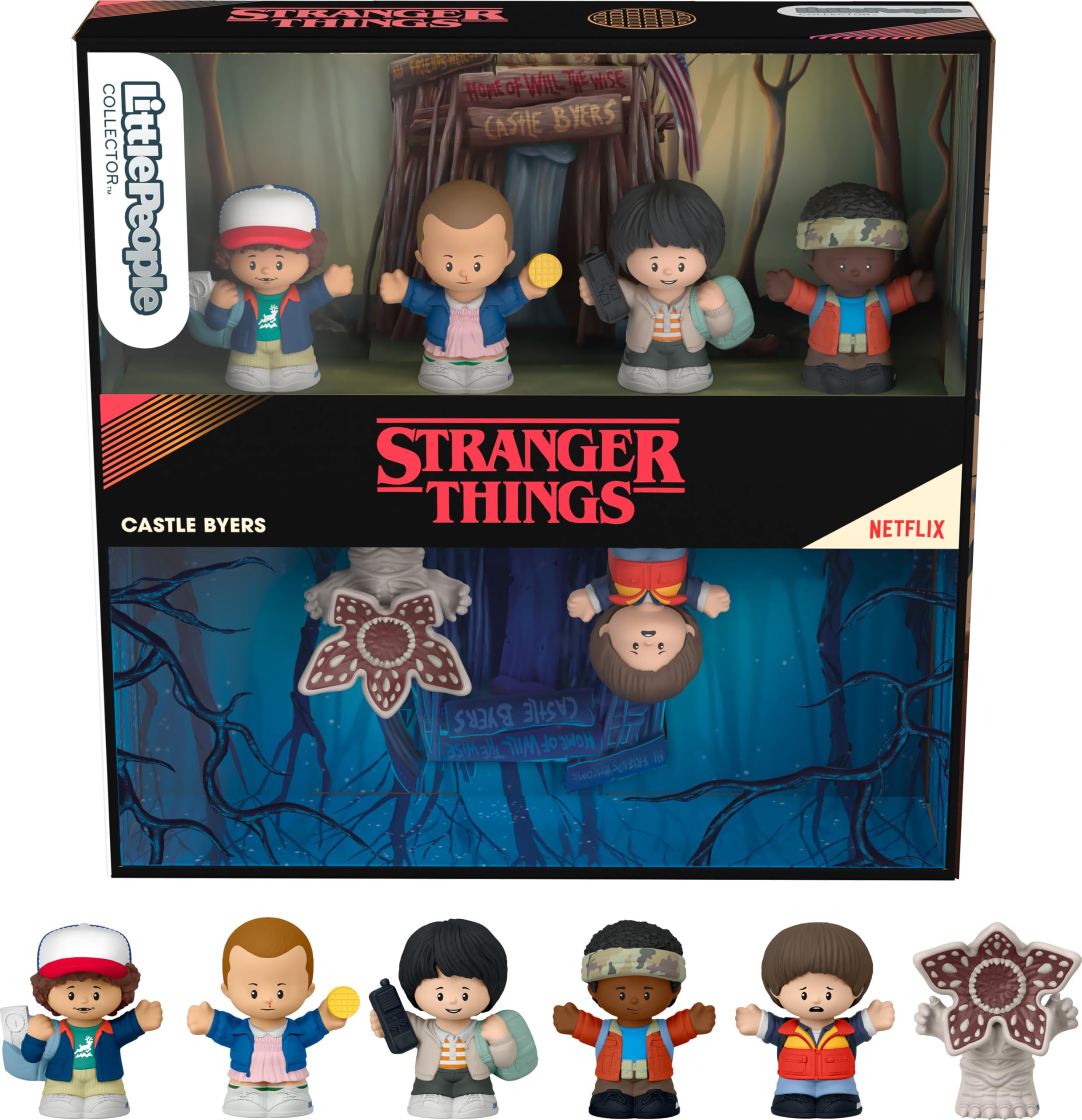 ​Little People Collector Stranger Things Castle Byers Special Edition Set, 6 Figures for Adults & Fans in a Gift Display Box