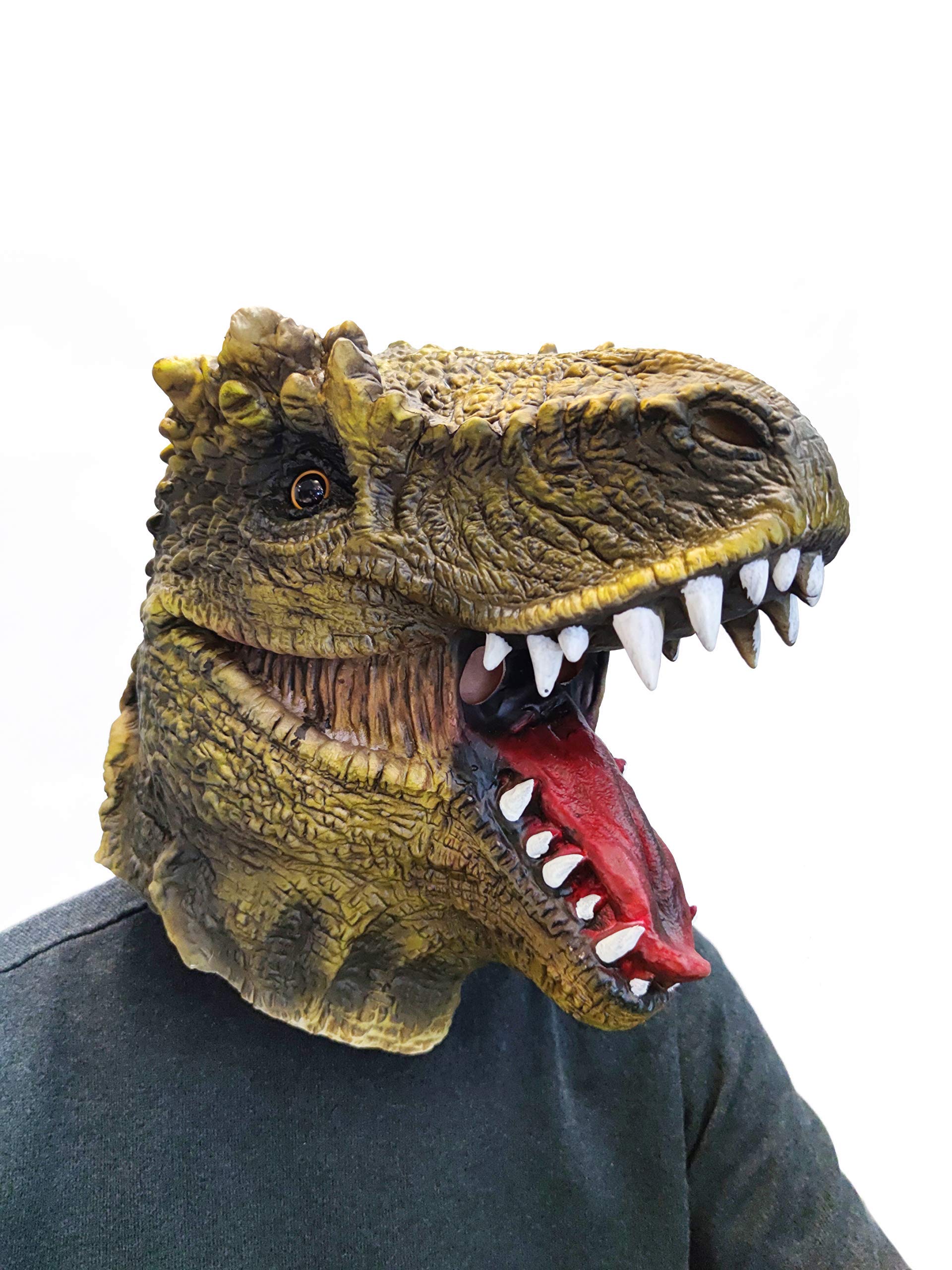 PartyHop Dinosaur Mask T-rex Head Animal Latex Full Head Realistic Masks Fancy Dress for Halloween Carnival Costume Party, Funny Face Masks for Adults