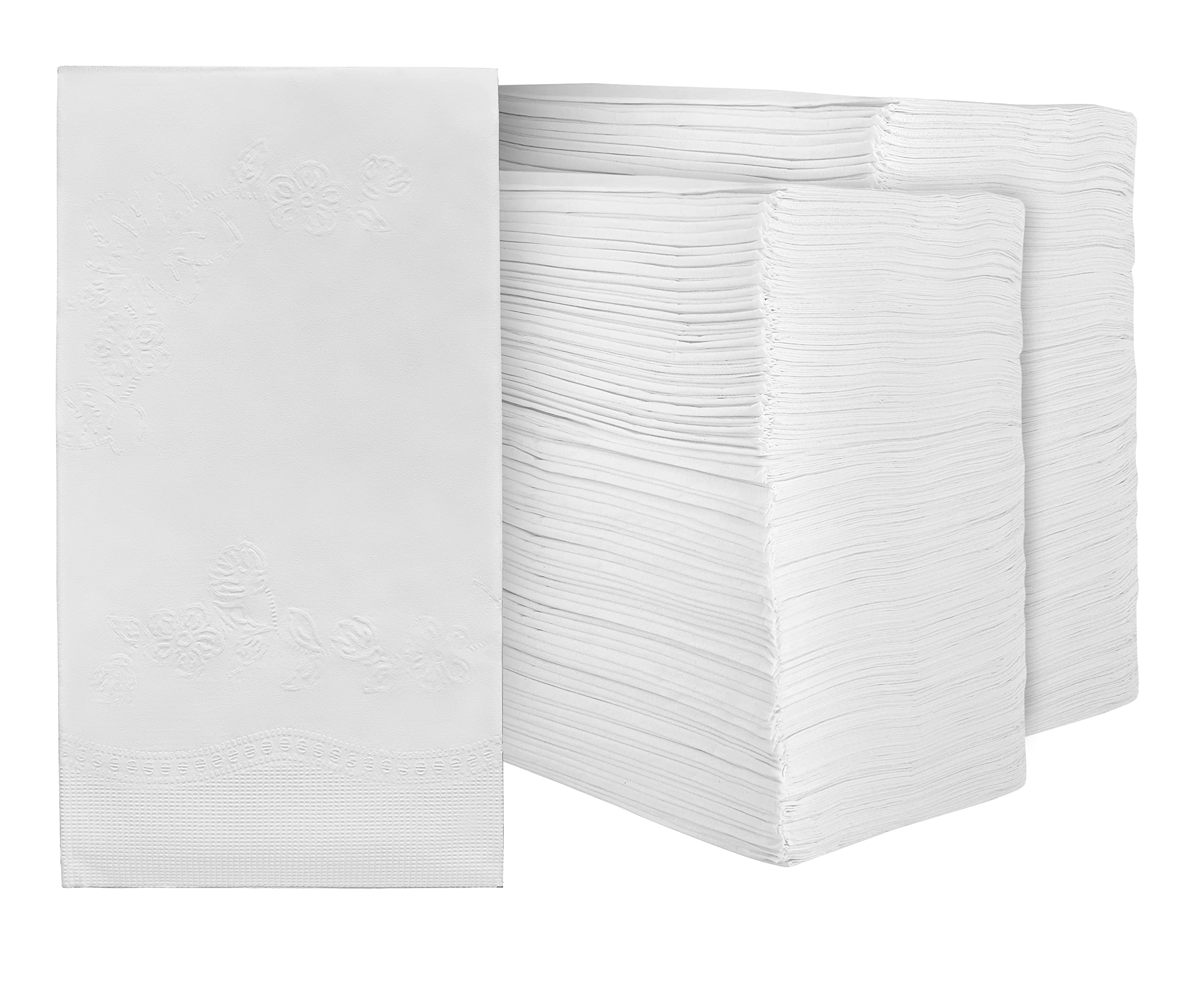 Kingzak White Dinner 16.5"X15" | Eight Fold | 2-Ply | Pack of 200 Napkin, 200 Count