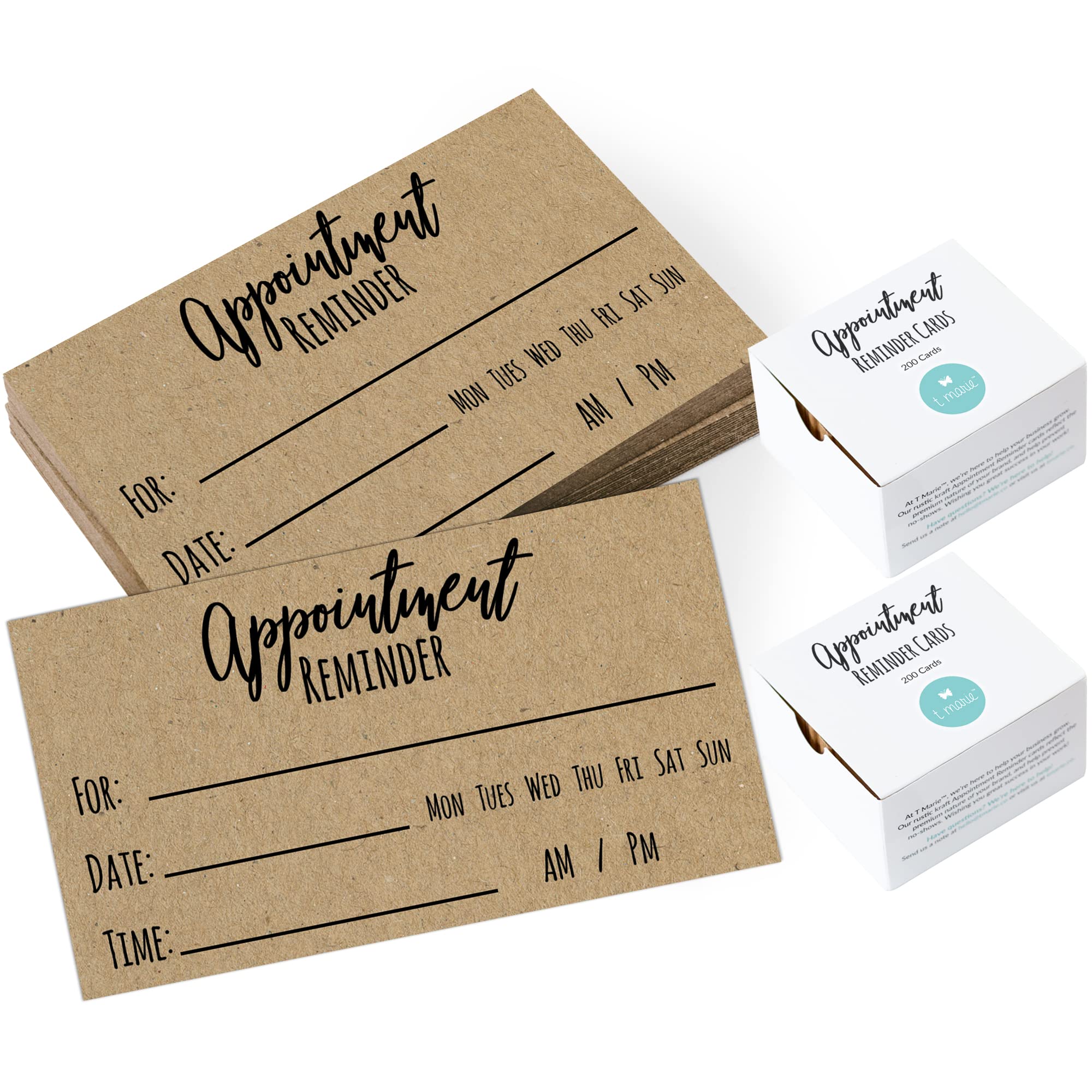 400 Appointment Reminder Cards - Kraft Style for Business, Hair Salon, Dental Office, Massage Therapist, Grooming, Hairdresser, Medical Doctors and More - Bulk Pack of Your Next Appointment Cards