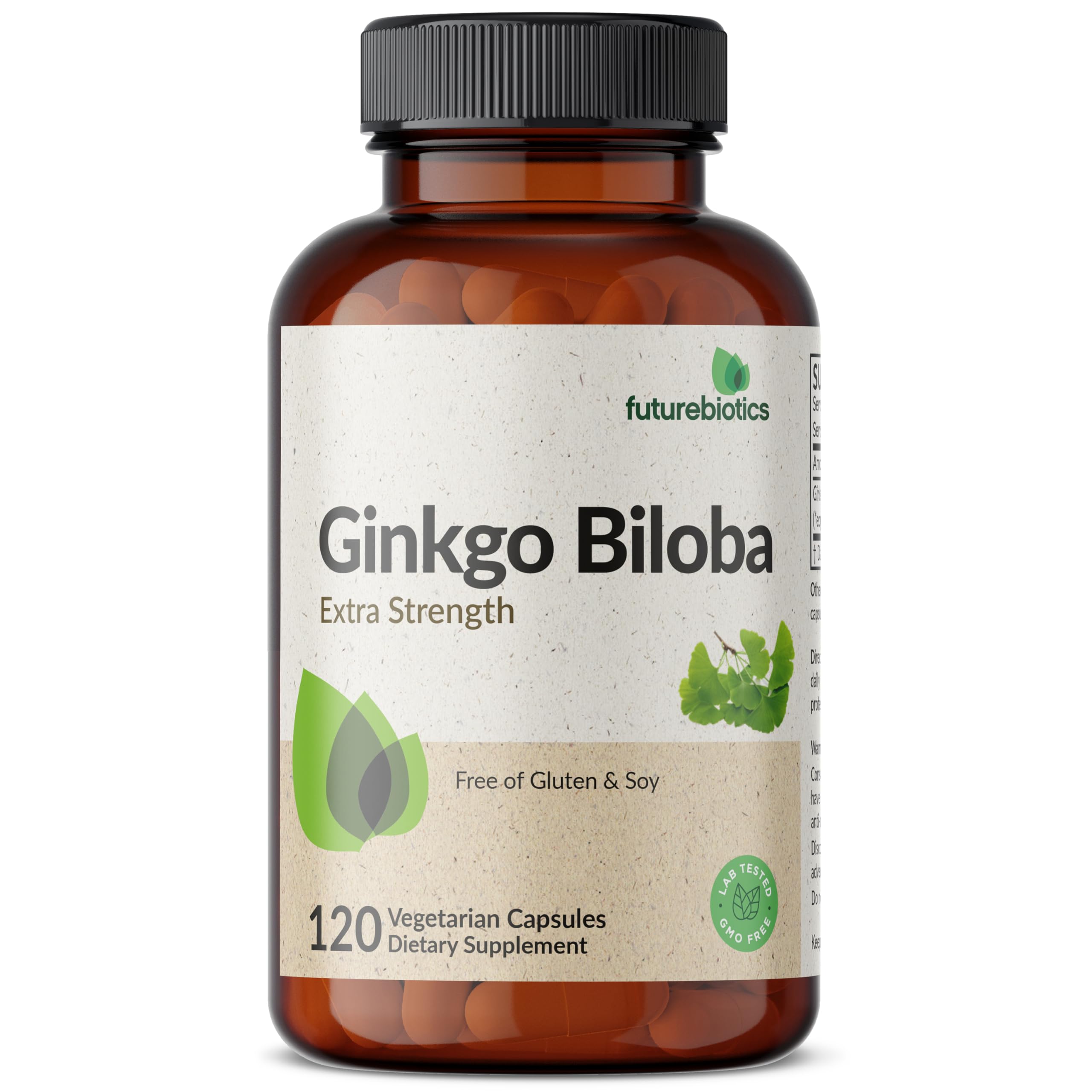 Futurebiotics Ginkgo Biloba 500mg Extra Strength - Non-GMO, 120 Vegetarian Capsules