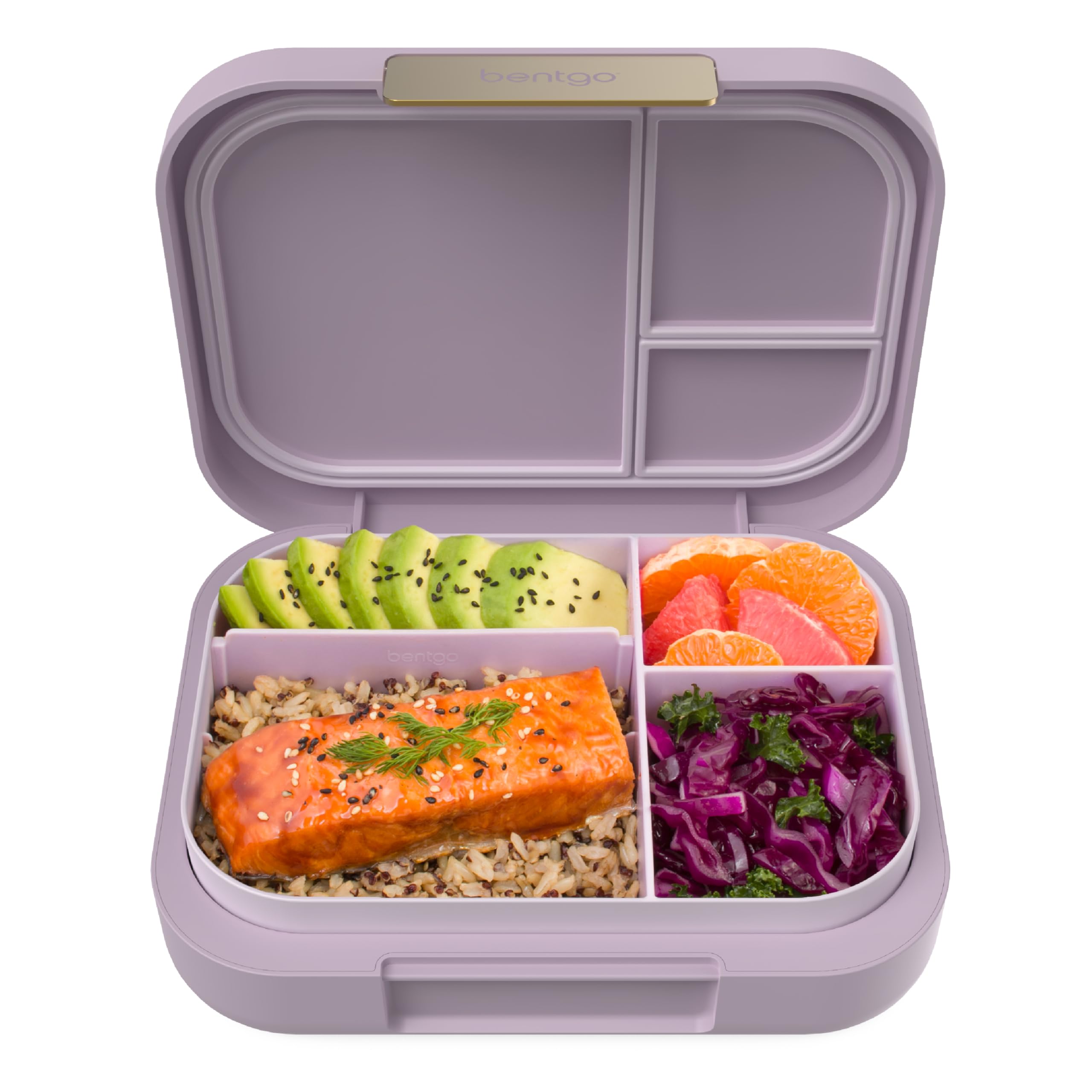 BentgoModern - Versatile 4-Compartment Bento-Style Lunch Box, Leak-Resistant, Ideal for On-the-Go Balanced Eating - BPA-Free, Matte Finish and Ergonomic Design (Orchid)