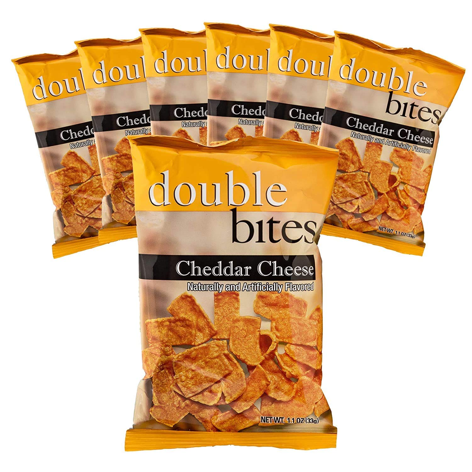 Diet Protein To Go - Cheddar Cheese Double Bites - High Protein, Low Carb Snack - Low Calorie - Low Fat - Diet Chip - Gluten Free - 7 Bags (Cheddar Cheese)