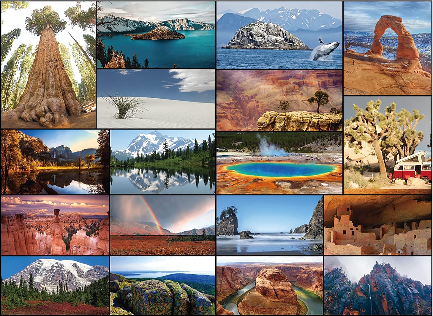 Better MeOur National Parks Puzzle 1000 Piece - USA National Parks Jigsaw Puzzle, Acadia, Yellowstone, Zion, Arches, Crater Lake, Mount Rainier, Great National Park Gifts 1000 Piece Puzzle