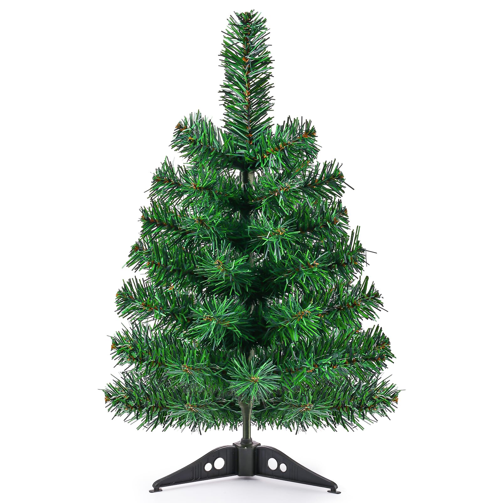 17.7Inch Artificial Christmas Tree Green Tabletop Christmas Tree with Plastic Stand Mini Xmas Pine Tree for Indoor Outdoor Holiday Home Decoration