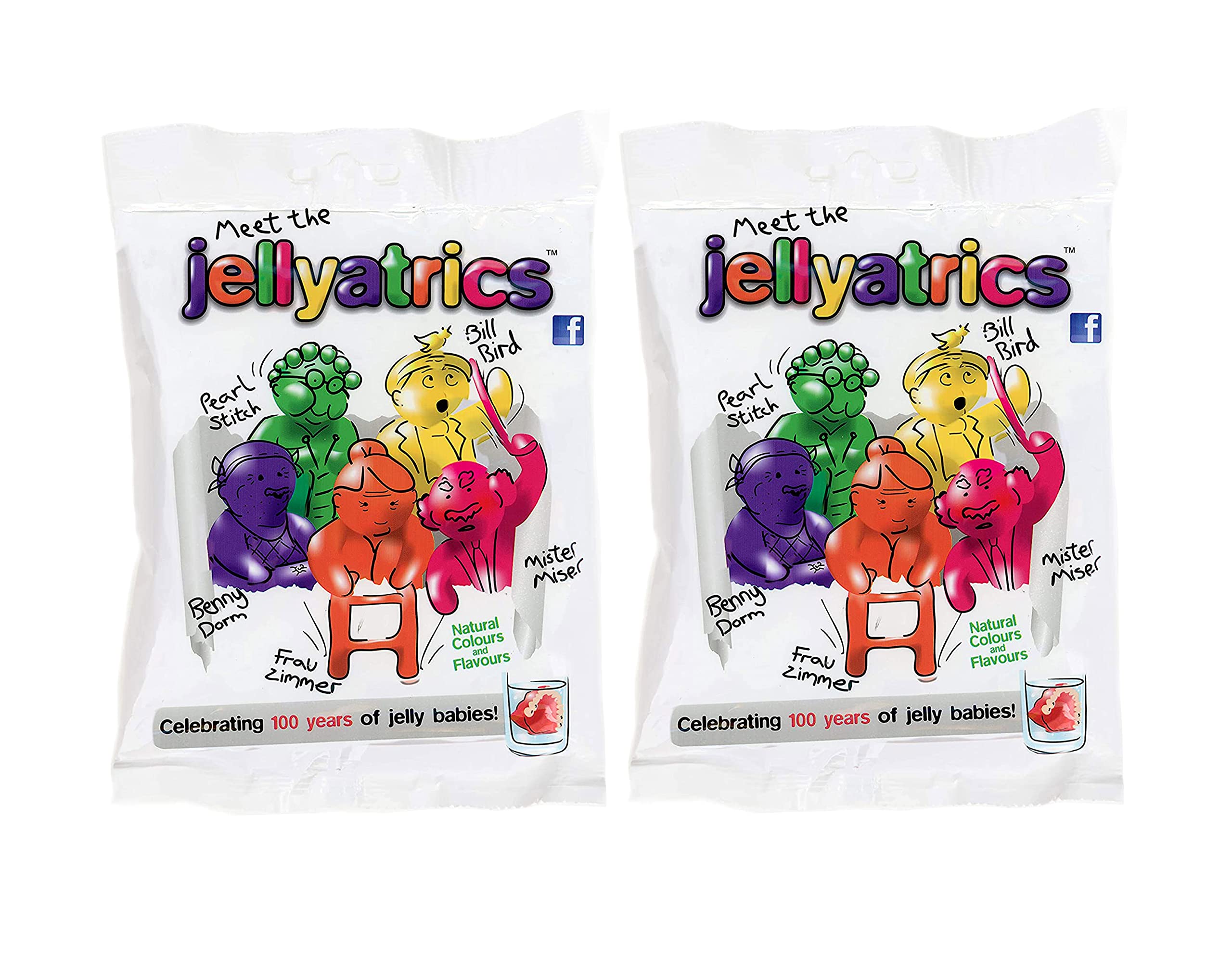 JellyatricsJelly Babies Novelty Sweets (2x180g) Fun Gift Pack for Birthdays, Retirements, Graduations, Christmas, Fathers Day, Mothers Day and many more Celebrations