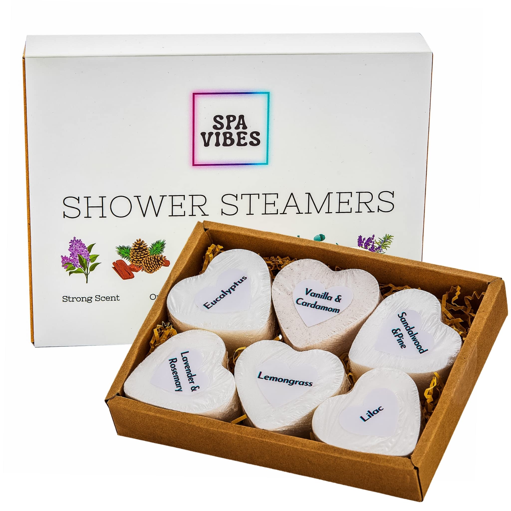 Shower Steamers (Pack of 6) Oversized Long-Lasting Essential Oil Aromatherapy Shower Bombs Gift Set for Women & Mens Spa Day. Self-Care- Eucalyptus, Lavender & More