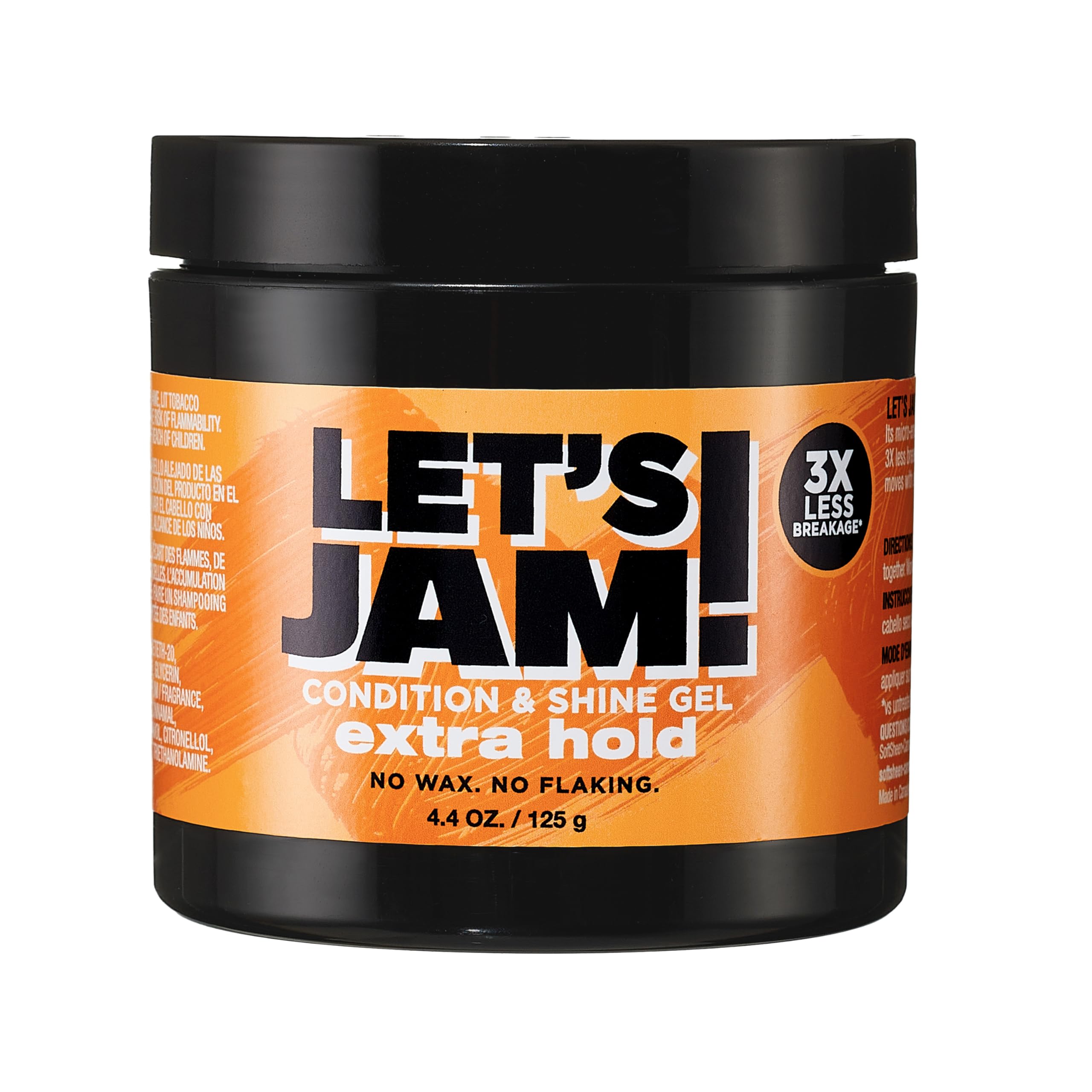 SoftSheen-CarsonLet's Jam! Shining and Conditioning Hair Gel by Dark and Lovely, Extra Hold, All Hair Types, Styling Gel Great for Braiding, Twisting & Smooth Edges, Extra Hold, 4.4 oz