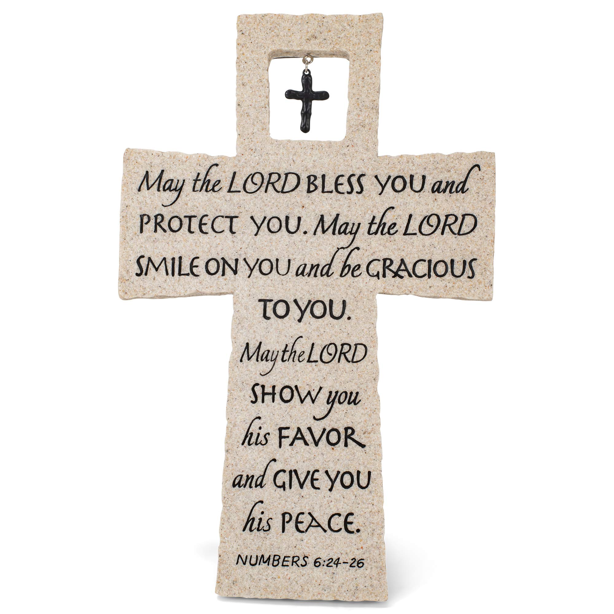 Lighthouse Christian Products Bless You with Cross Charm Wall/Desktop Cross, 6 1/2 x 10"