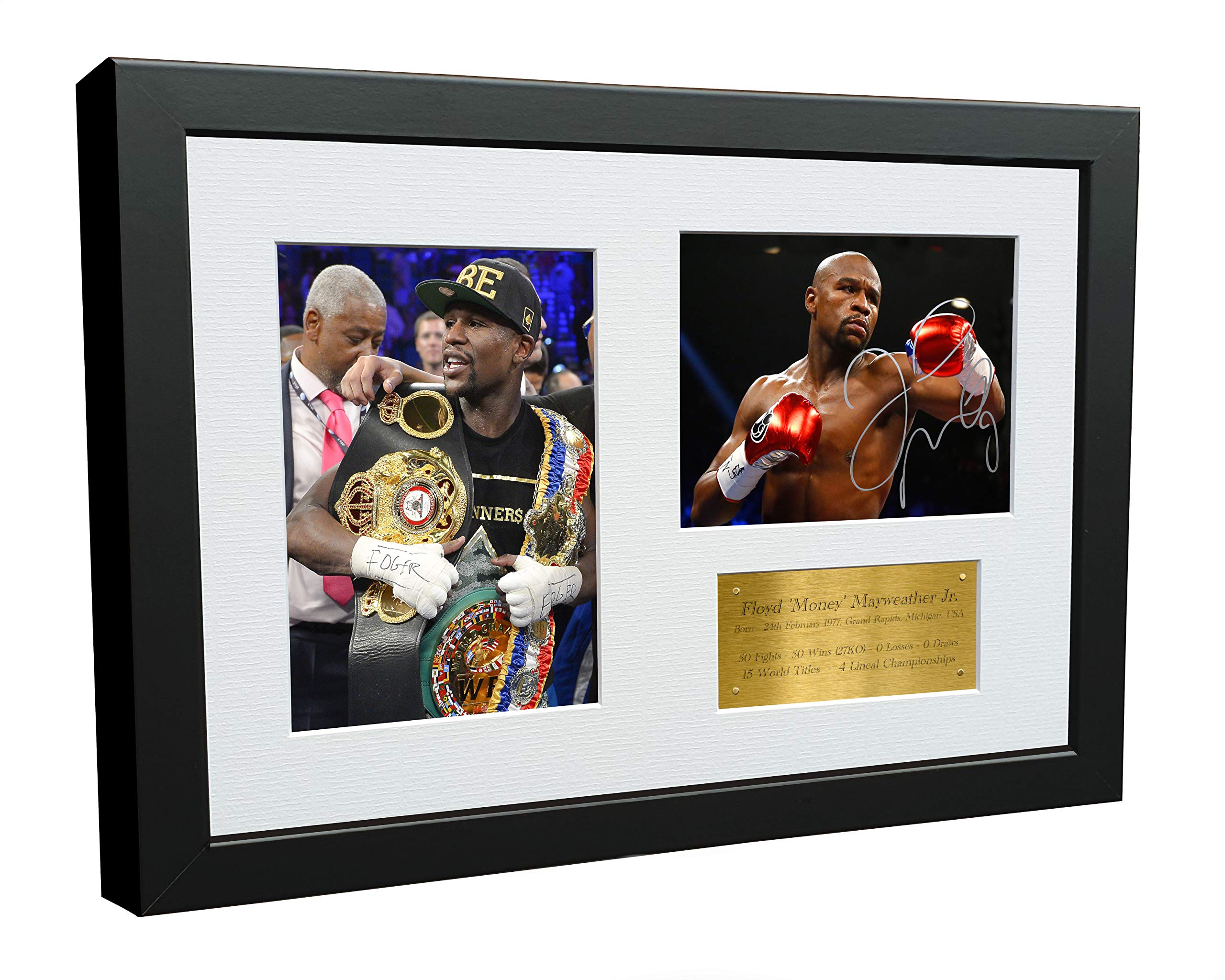 Floyd Mayweather Jr 12x8 A4 Autographed Signed Photo Photograph Picture Frame Boxing Gift Poster Gold