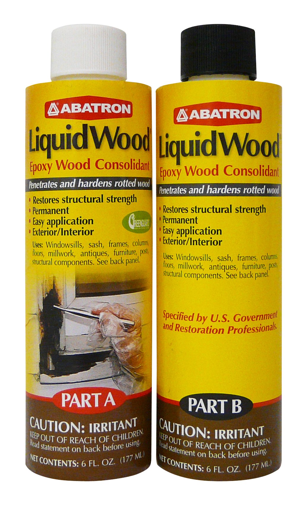 AbatronLiquidWood Kit Epoxy Wood Consolidant 6 oz each, Part A & B