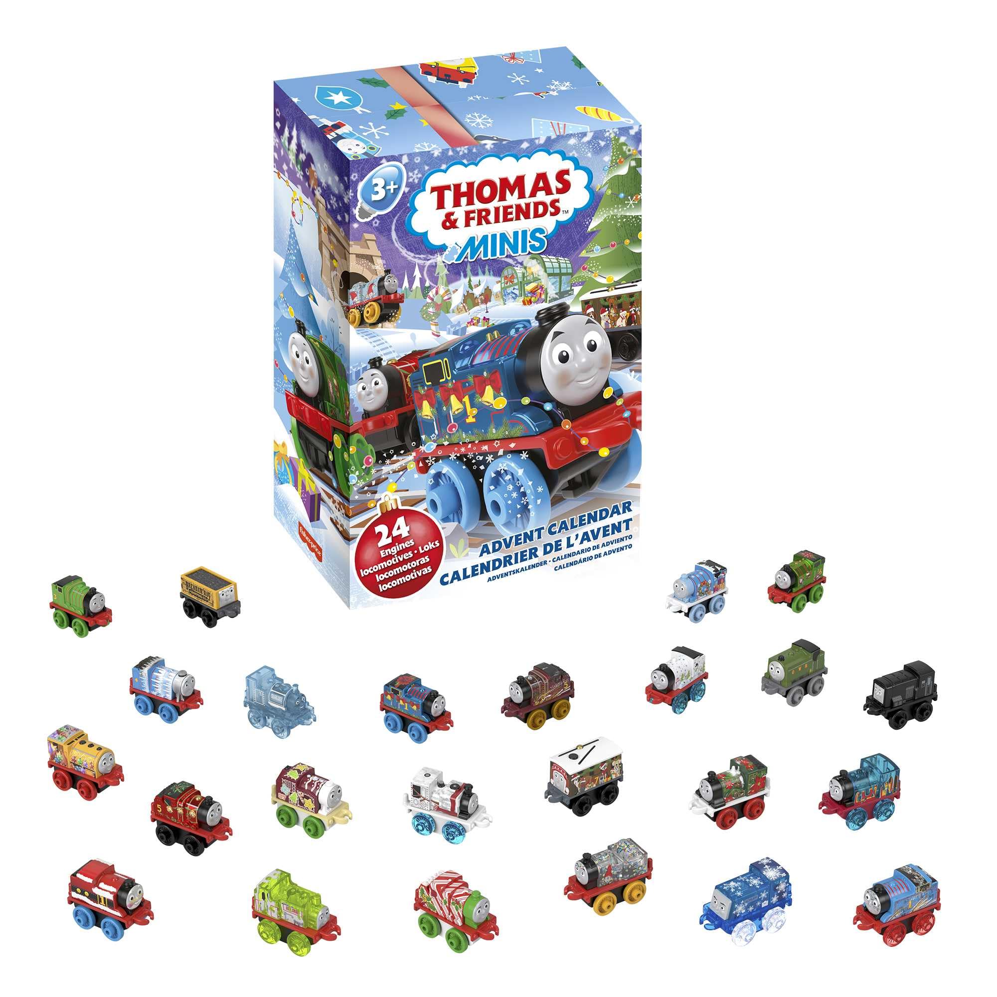 Thomas & Friends MINIS Advent Calendar, Christmas Gift, 24 Miniature Toy Trains and Vehicles for Preschool Kids, HRF89