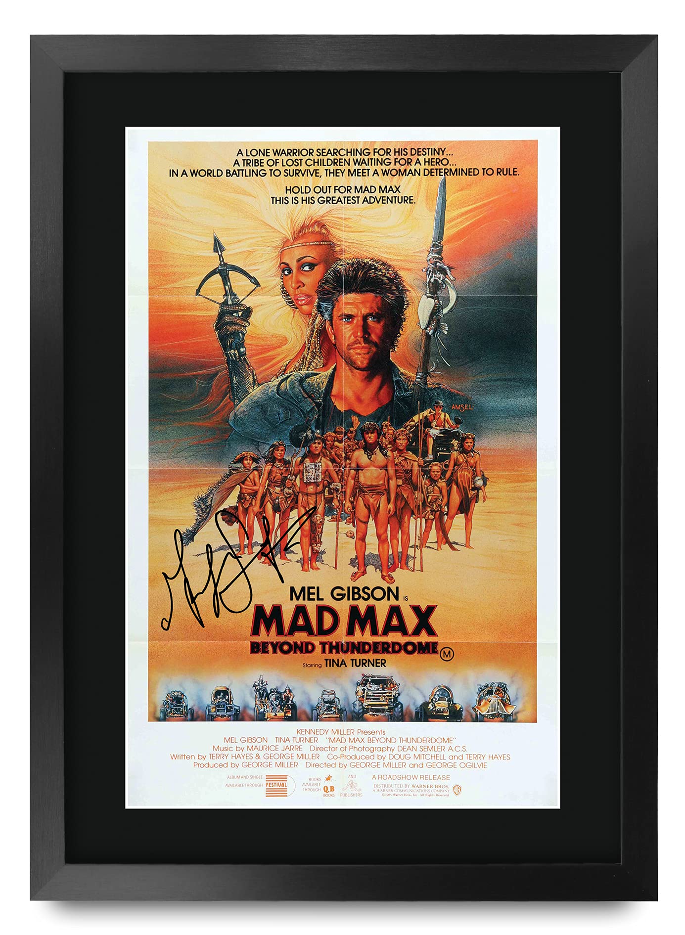 HWC TradingHWC Trading A3 FR Mad Max Beyond Thunderdome Movie Poster Mel Gibson Signed Gift FRAMED A3 Printed Autograph Film Gifts Print Photo Picture Display