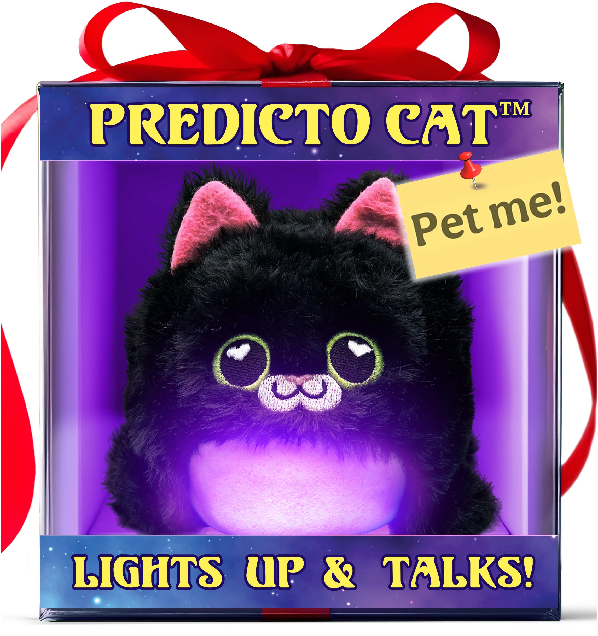 Predicto Pets - Lightweight Talking Fortune Telling Ball, Ask Yes or No Question & It Speaks Answer, Fun Stocking Stuffer for Kids, White Elephant Gifts, Light Up Christmas Toy for Teens & Kids (Cat)