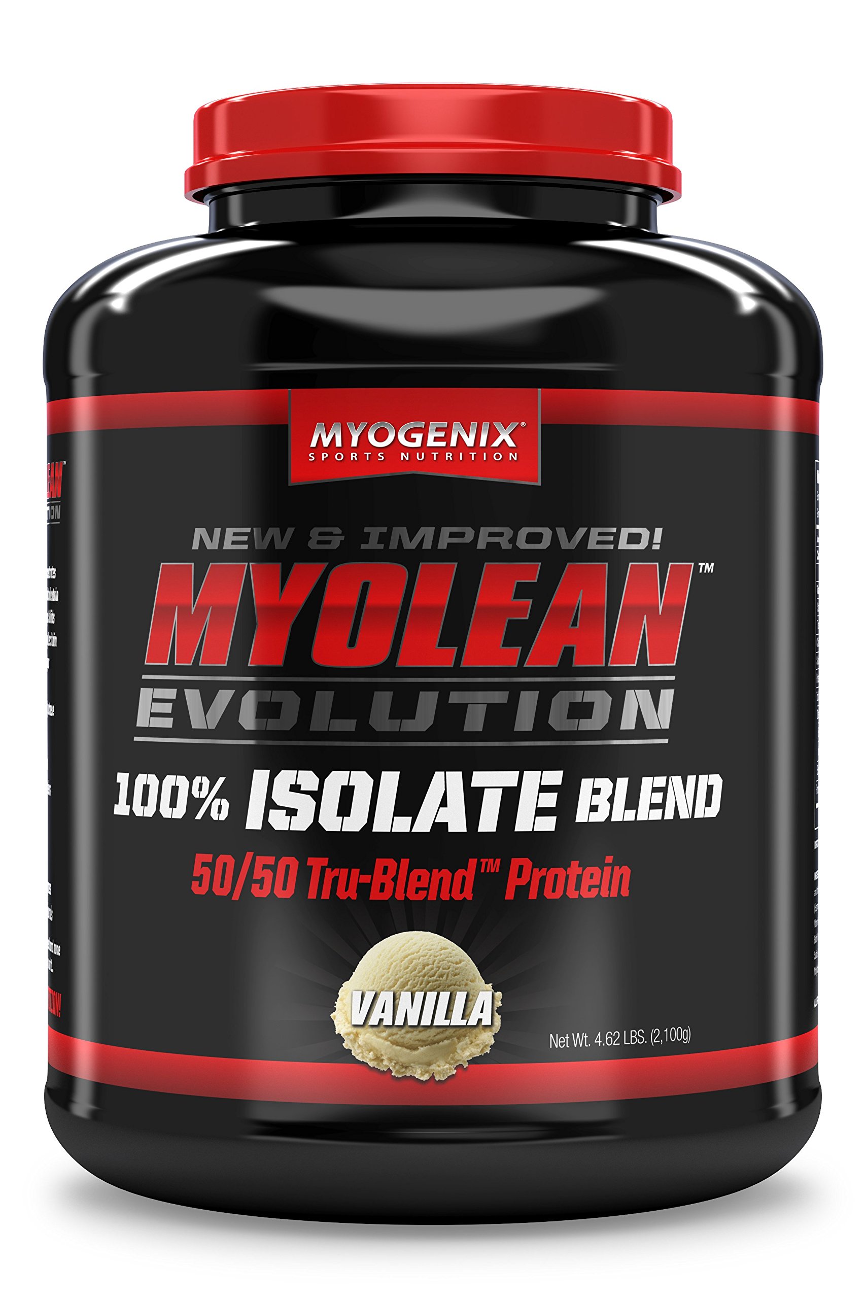 Vanilla Cream Whey Protein Powder - Myogenix Myolean Evolution Whey Isolate Protein Powder with 21 Grams of Protein Per Serving, Premium Protein Shake Powder, Protein Powder Vanilla (4.62 lbs)