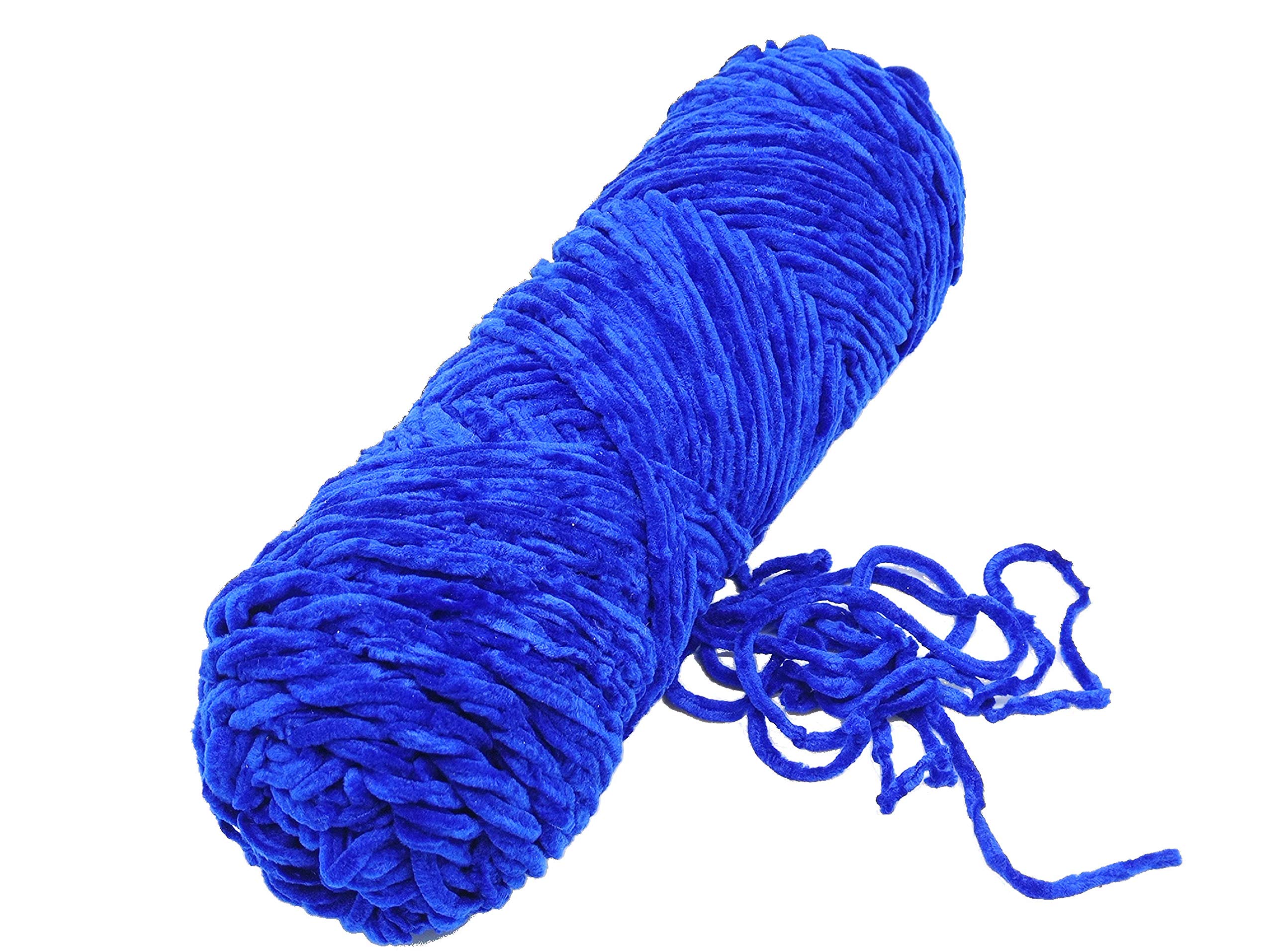 PRANSUNITA Softee Chunky Super Bulky Knitting Yarn for Hand DIY Bag Blanket Cushion Crocheting Projects 100 GMS (Blue)