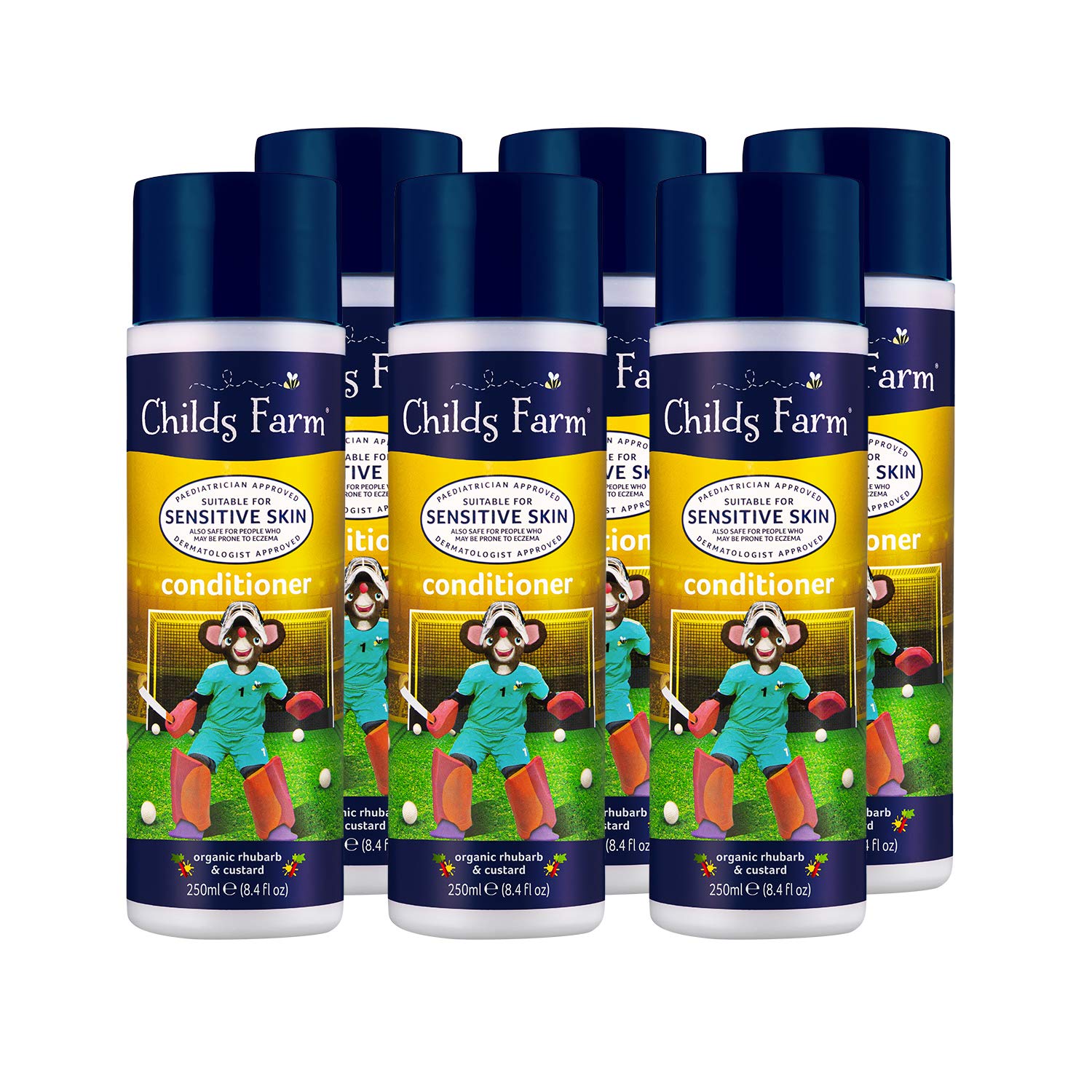 Childs Farm | Kids Conditioner | Rhubarb & Custard | Conditions & Nourishes | Suitable for Dry, Sensitive & Eczema-prone Skin & Scalp | Multipack of 6 x 250ml