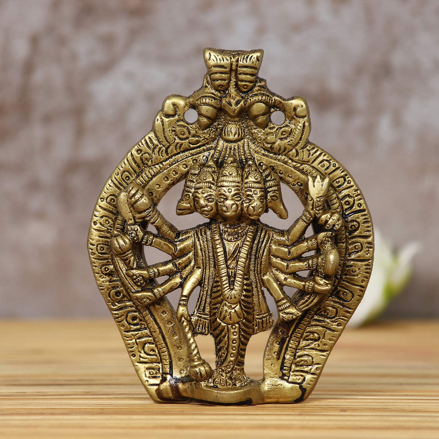 eCraftIndia Panchmukhi Lord Hanuman Brass Idol Statue