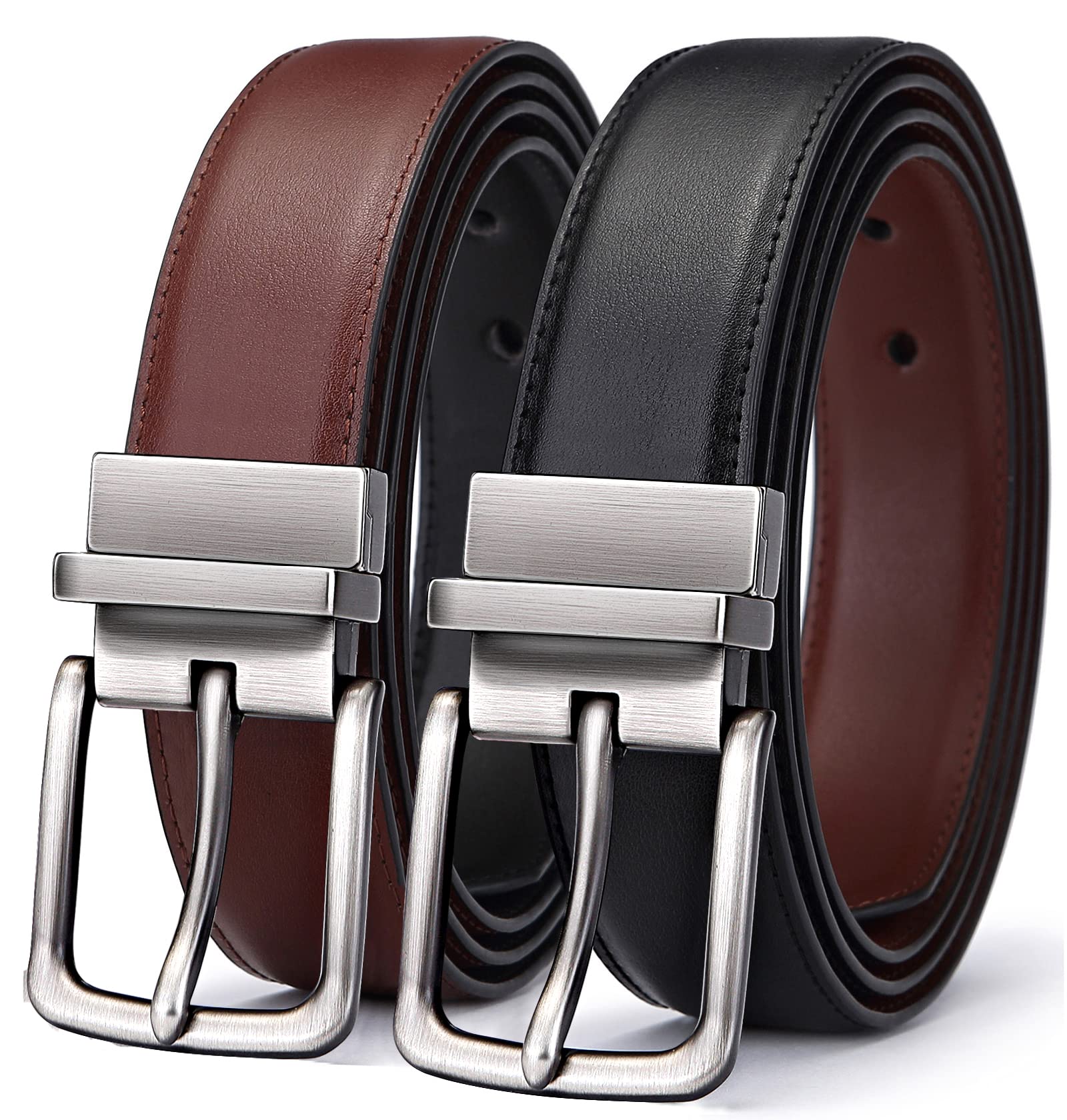 BULLIANT Men's Belt,Reversible Belt 1.25" For Gift Mens Casual Golf Dress pants shirts,One Reverse For 2 Sides