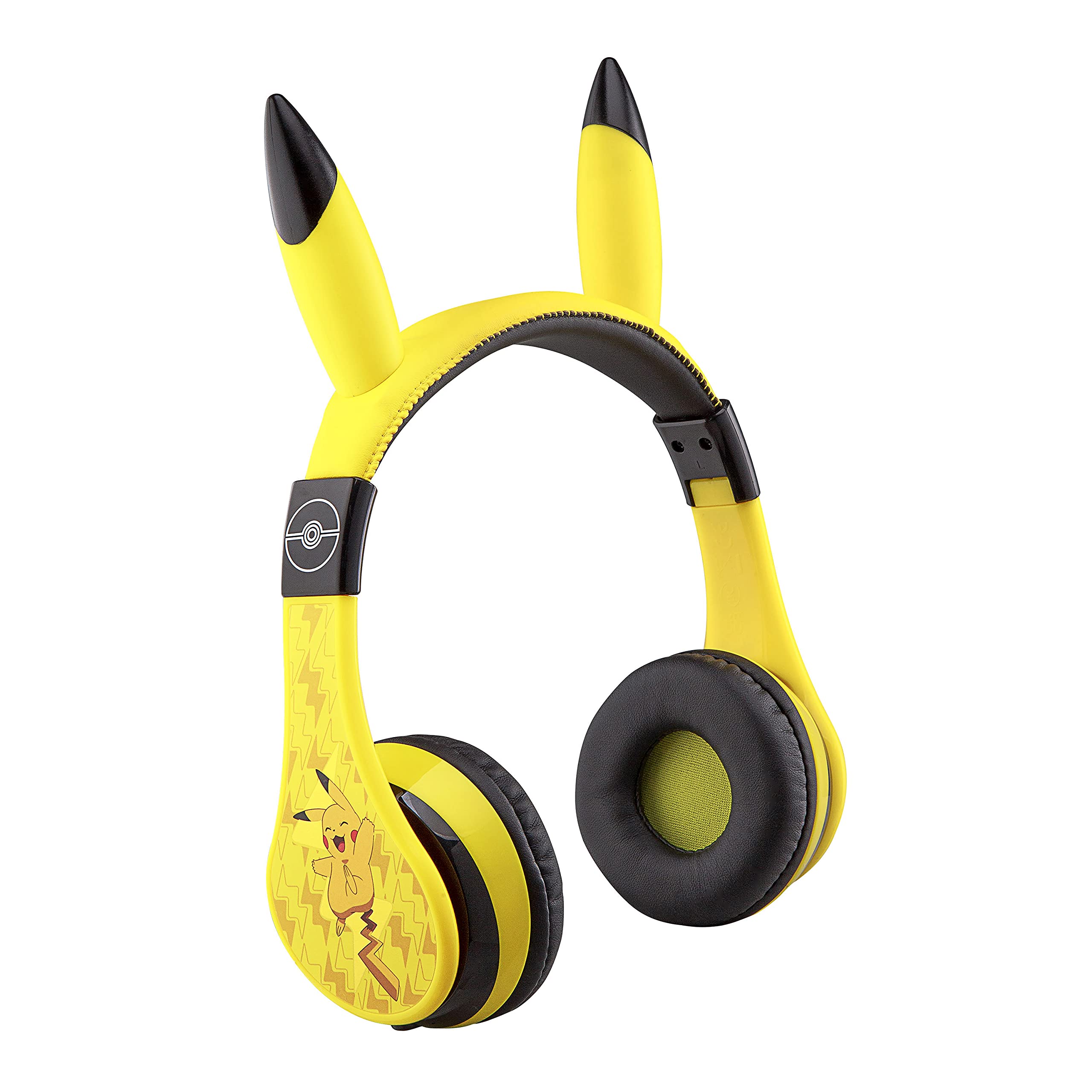 eKids Pokemon Kids Bluetooth Headphones, Wireless Headphones with Microphone Includes Aux Cord, Volume Reduced Kids Foldable Headphones for School, Home, or Travel,Yellow