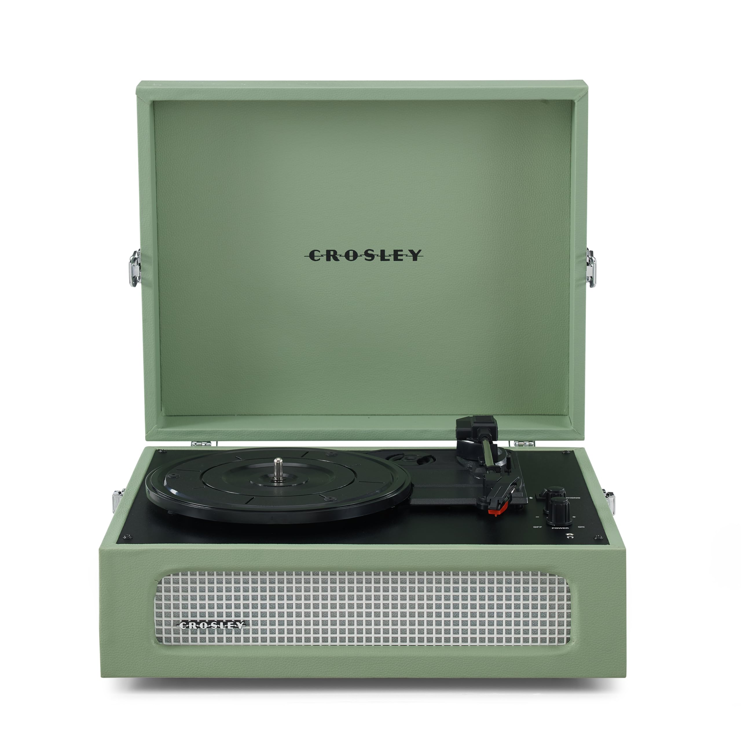 Crosley Voyager Portable Turntable - Bluetooth Record Player, 3-Speed Suitcase Vinyl Player, Home Turntables for Vinyl Records, Built in Stereo Speakers & Bluetooth Receiver, AUX Input, Sage