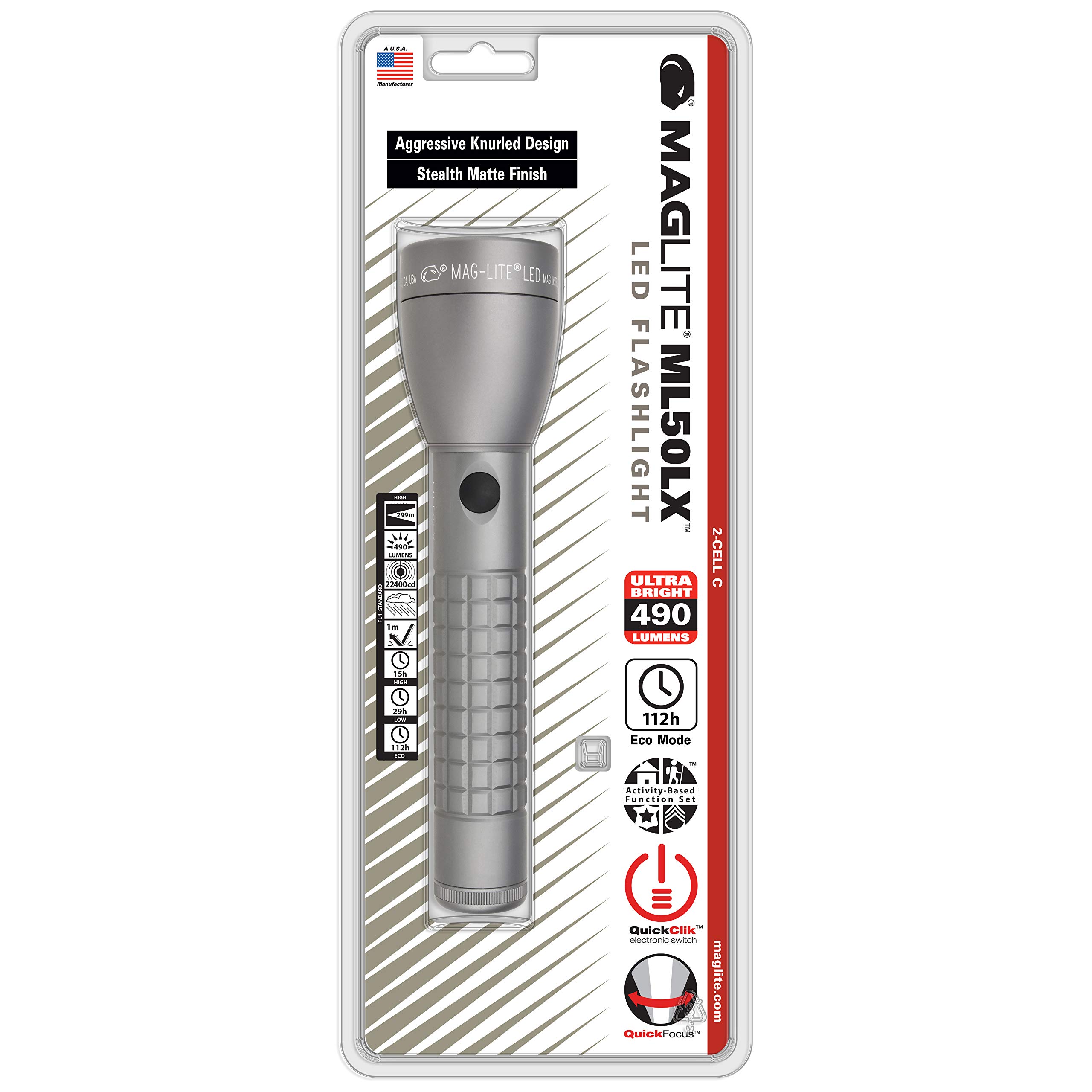 MAGLITE ML50LX LED 2C Torch Grey Tactical Handle