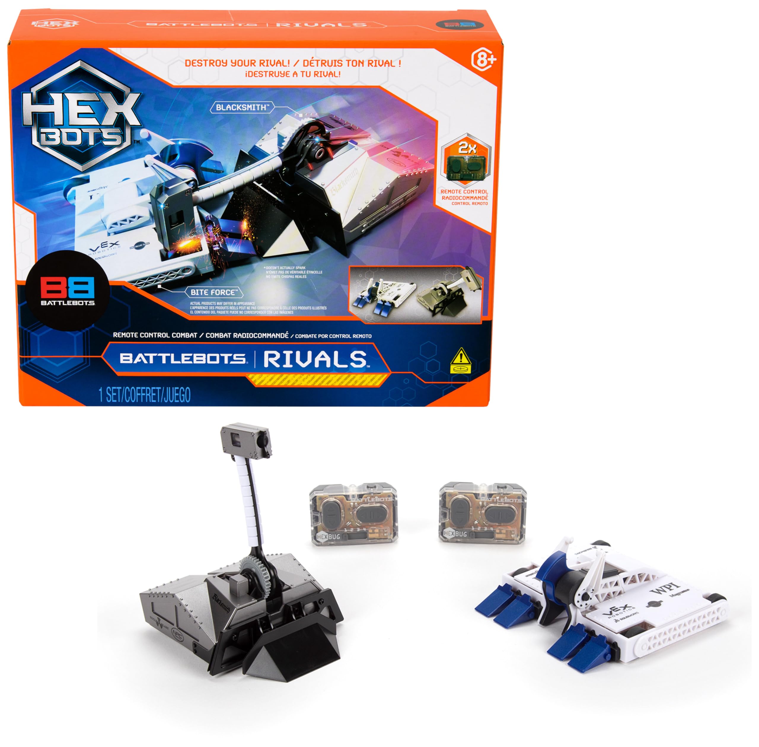 BattleBots Rivals 4.0 (Blacksmith and Biteforce), Remote Control Robot Toys for Kids, STEM Toys for Boys and Girls Ages 8 & Up, Batteries Included