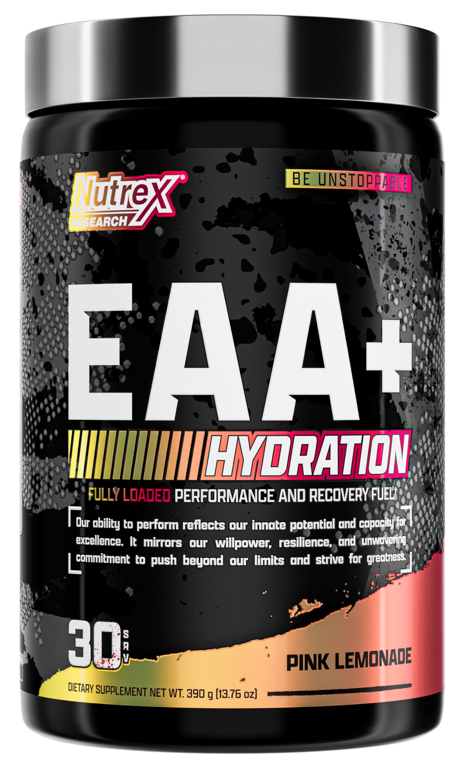 Nutrex ResearchEAA Hydration | EAAs + BCAA Powder | Muscle Recovery, Strength, Muscle Building, Endurance | 8G Essential Amino Acids + Electrolytes | (Packaging My Vary) 30 Servings (Pink Lemonade)