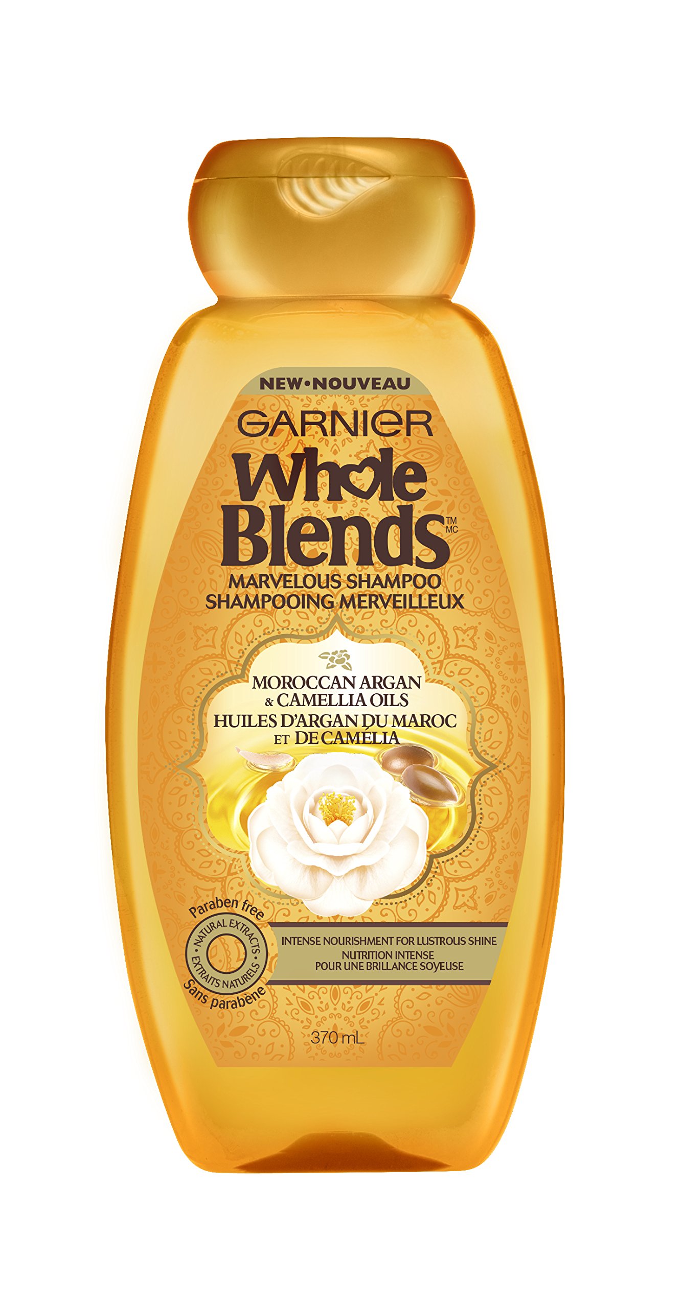 Garnier Whole Blends Shampoo with Moroccan Argan & Camellia Oils Extracts, 12.5 fl. oz.