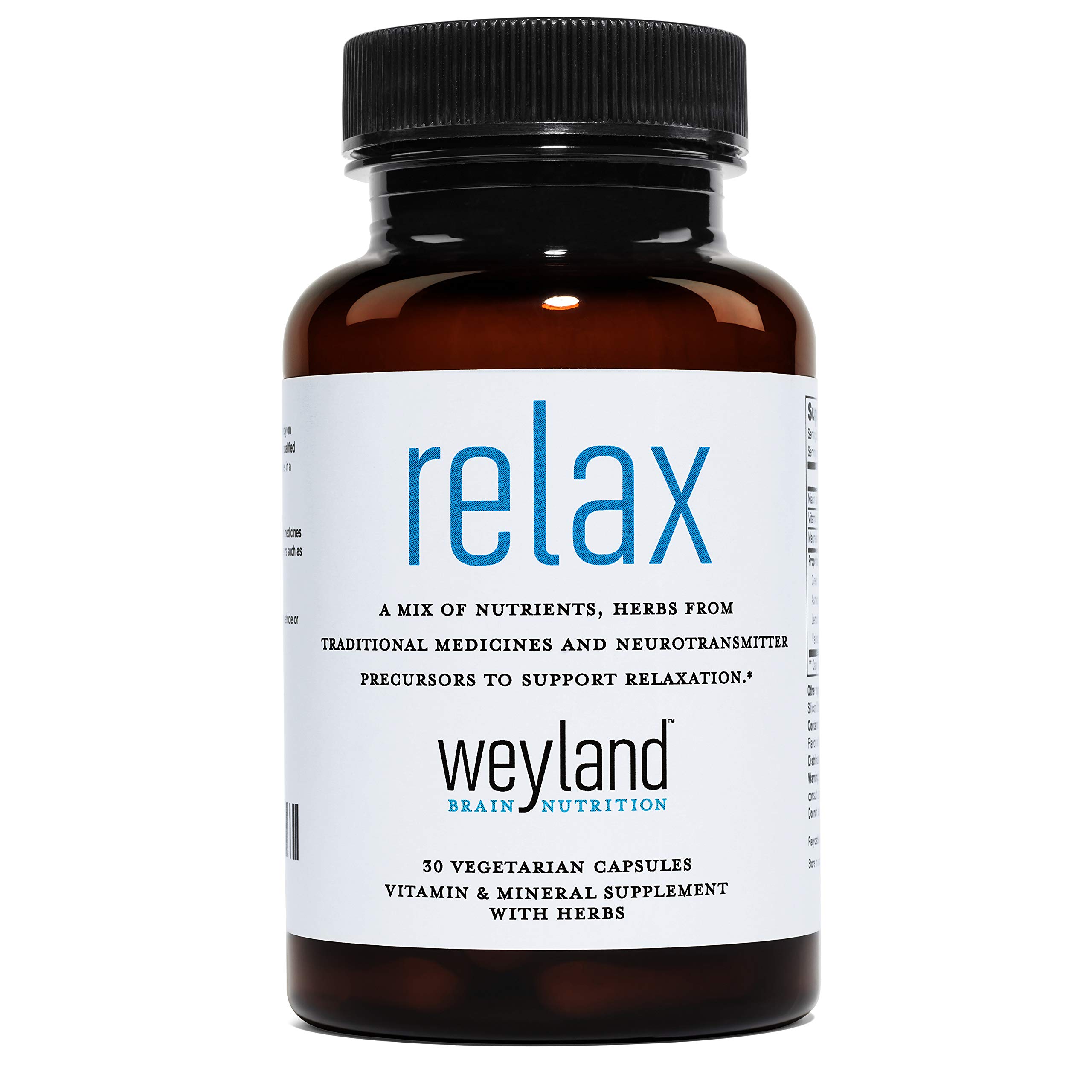 Relax - Natural Sleep Aid - GABA, L-Theanine, Valerian Root, 5-HTP, Lemon Balm - Calm Support, Stress Relief, Sleep Supplement -30 Vegetarian Capsules