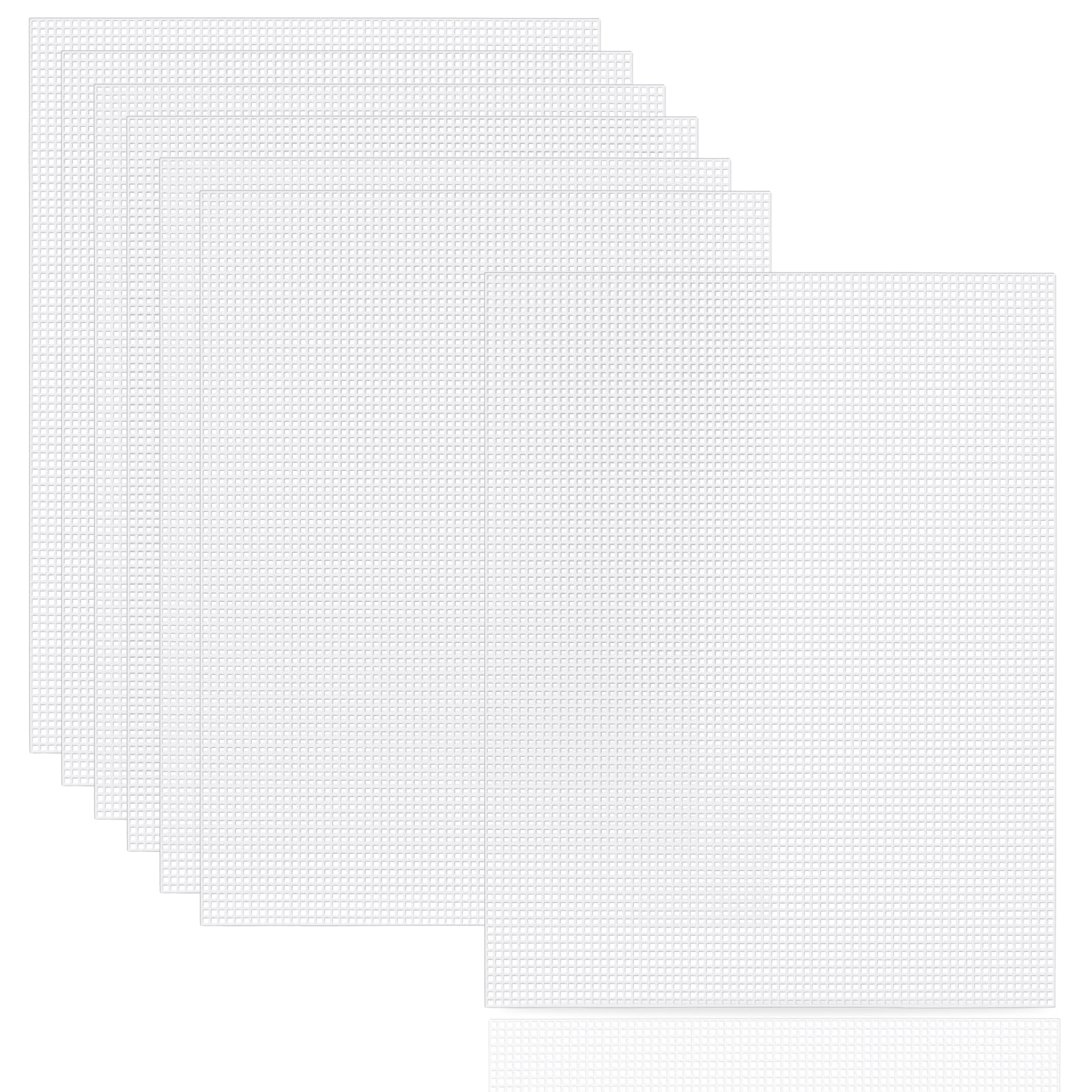 Phinus 7 Pieces Plastic Canvas, 7 Count Plastic Mesh, 10.5 x 13.5 inch Plastic Canvas Sheets, Plastic Mesh Sheet, Eye Mesh for Embroidery, Knit Crochet, DIY Handicraft, Dividers