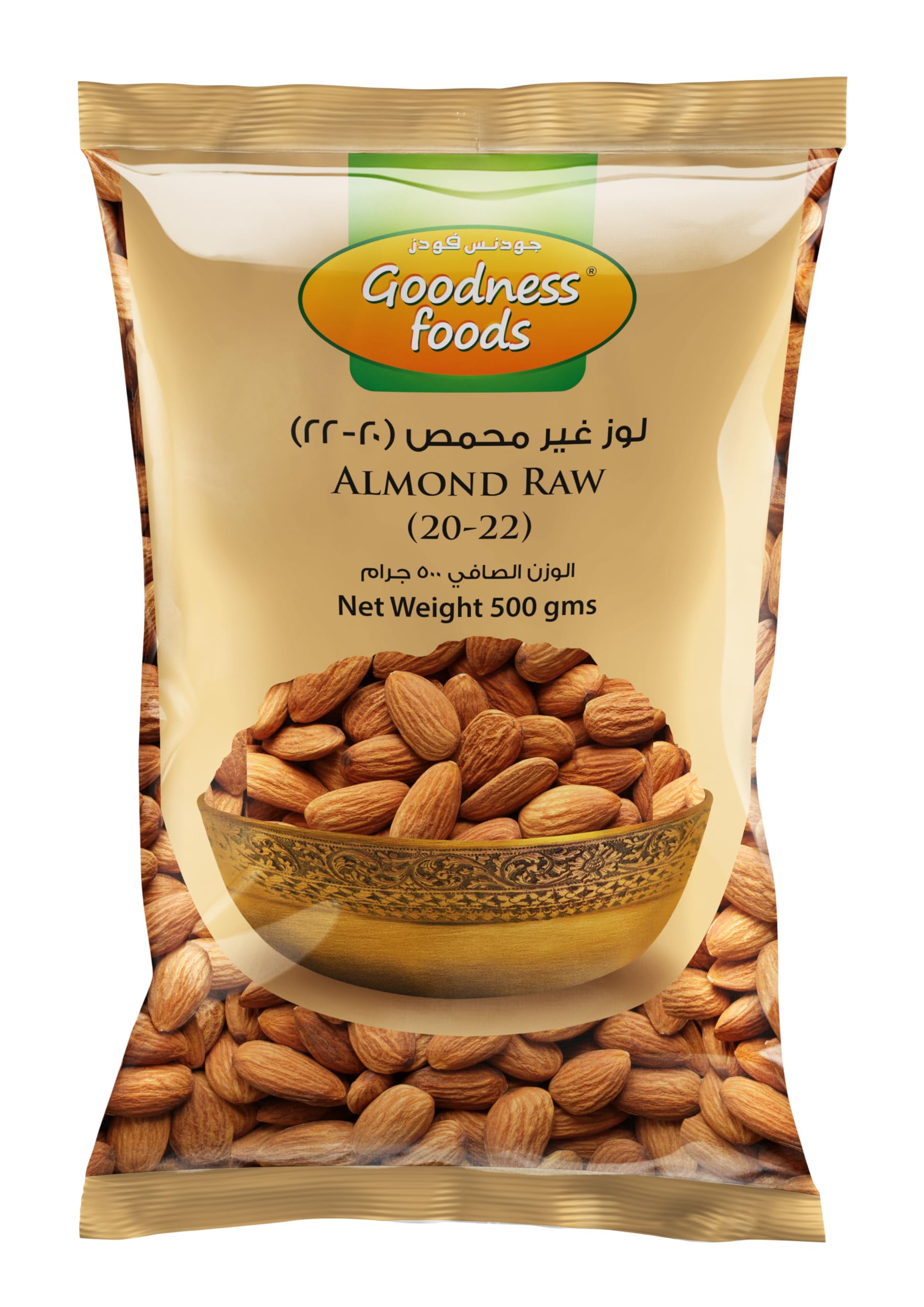 Goodness Foods Raw Almond 500 g