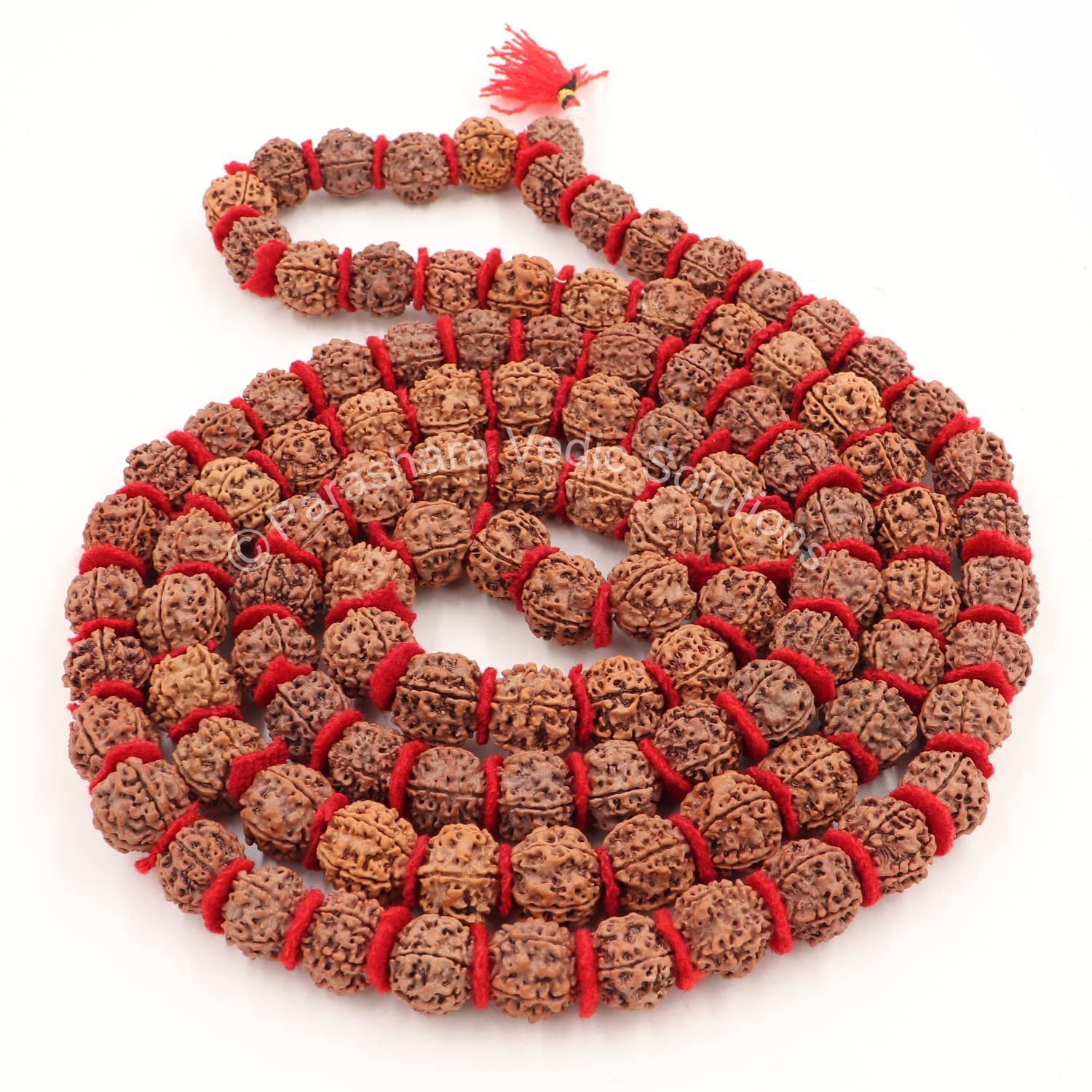 ARKAM 5 Mukhi Rudraksh Kantha/Rudraksha Kantha For Wearing And Worship/Rudraksh Mala Big/Five Faced Rudraksh Kantha Mala With Padding (Size: 18-22Mm, Length: 75Inches, Beads: 108+1), Brown