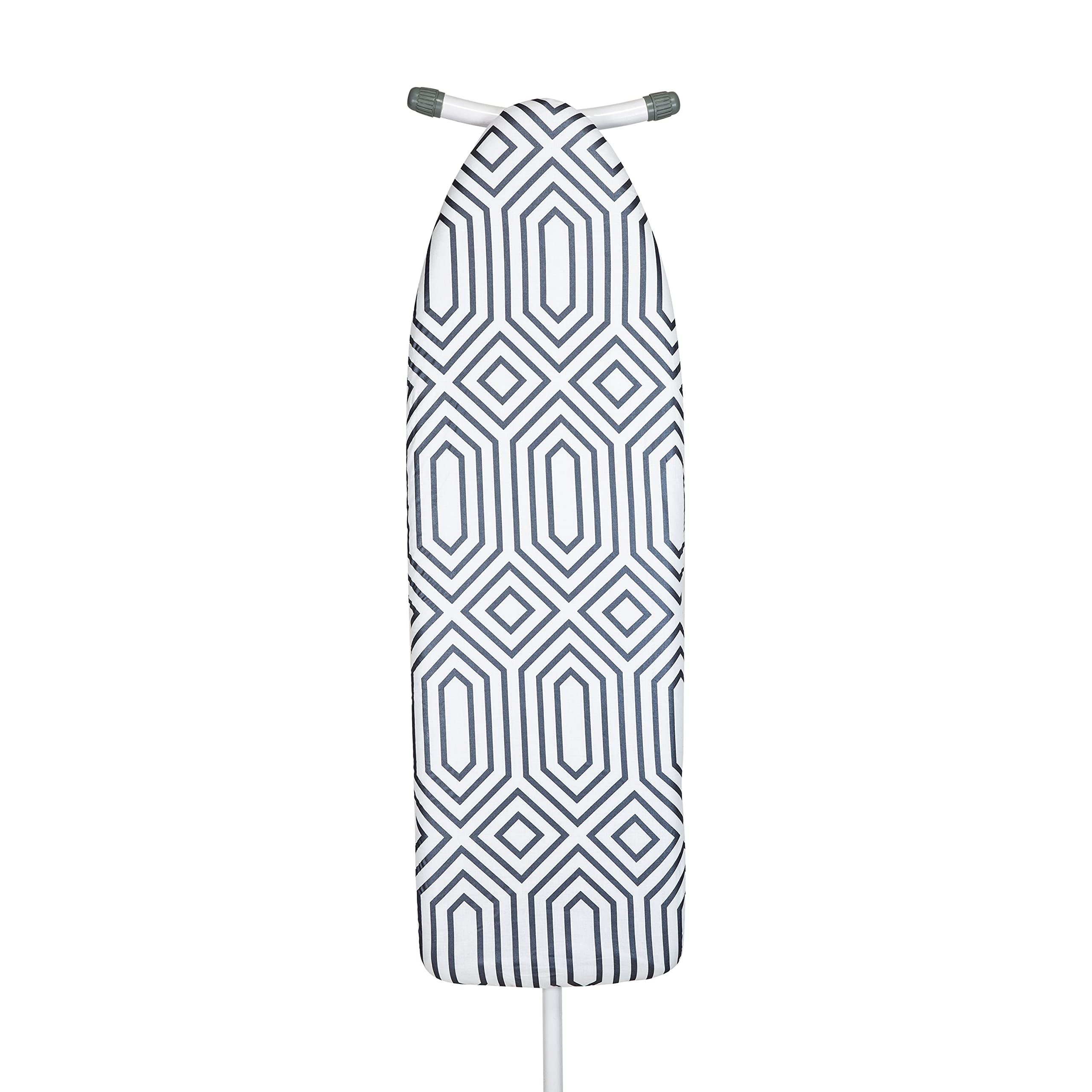 Simplify Ironing Board Cover & Pad | Scorch Resistant | Cotton | Thick Padding | Stretch Elastic Fit | Hook and Loop Fasteners | Graphite