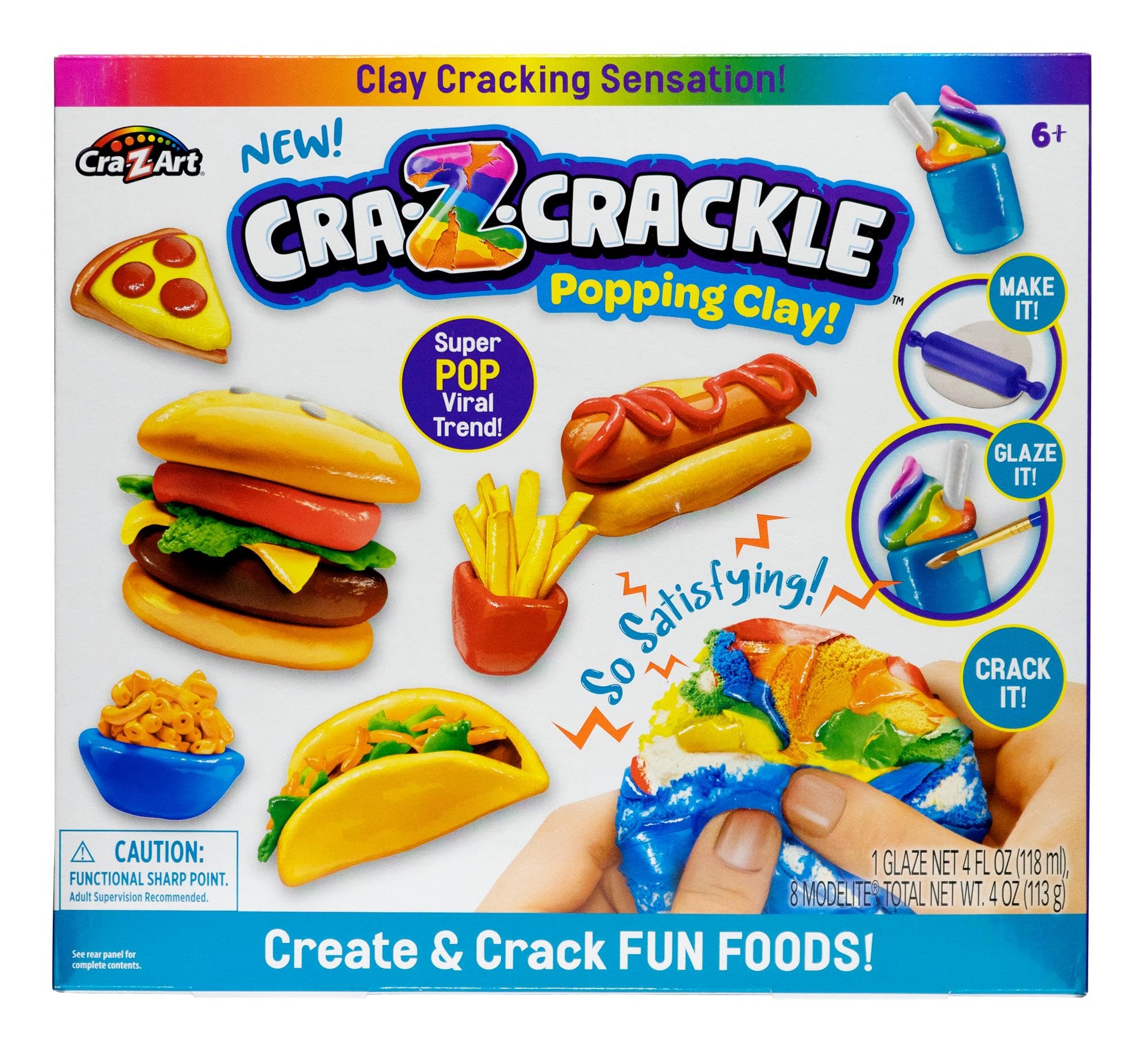 Cra-Z-Art Cra-Z-Crackle Clay Create & Crack Fun Foods – Interactive Clay Set with Crackling Effects | Includes Clay, Molds & Tools for Creative Food Creations