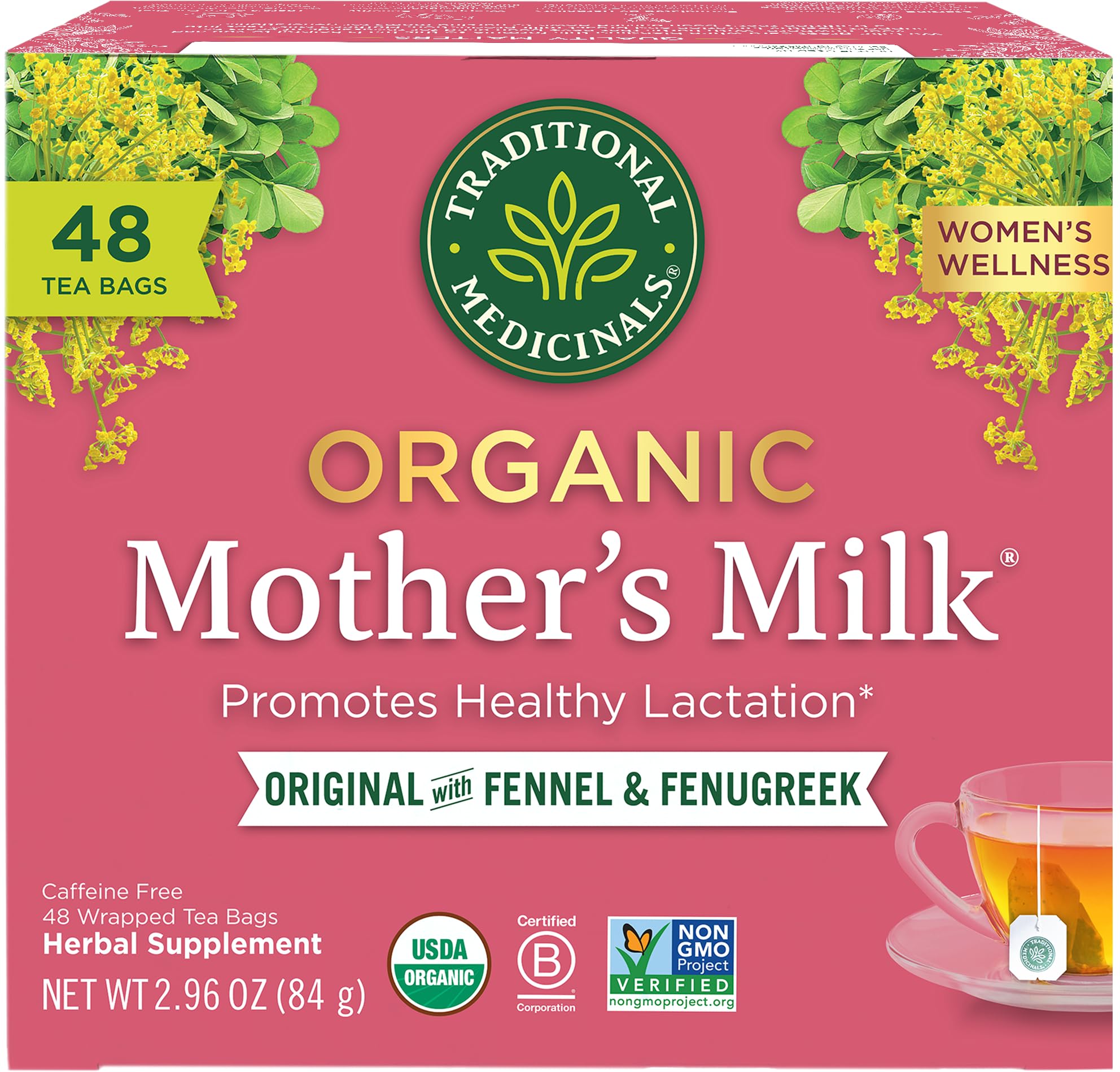 Traditional MedicinalsOrganic Mother's Milk Women's Tea, Promotes Healthy Lactation - 48 Tea Bags