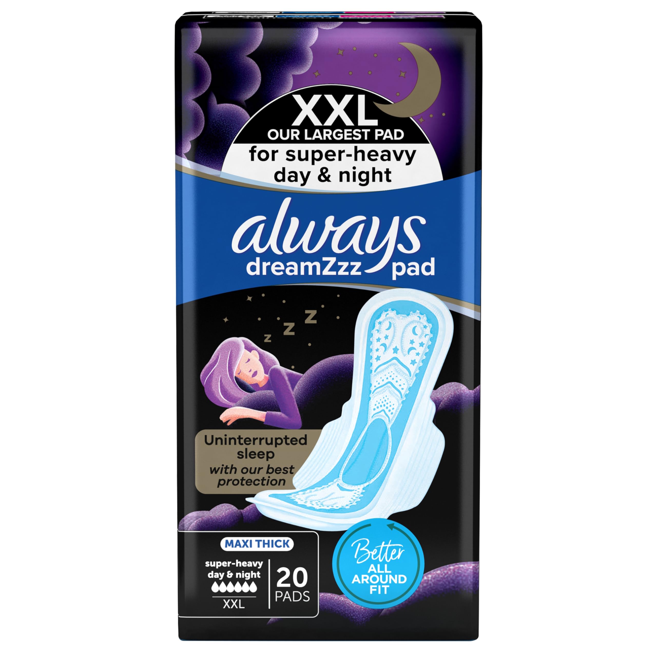 AlwaysPads Maxi Thick XXL for Super Heavy Night 20 Sanitary Pads