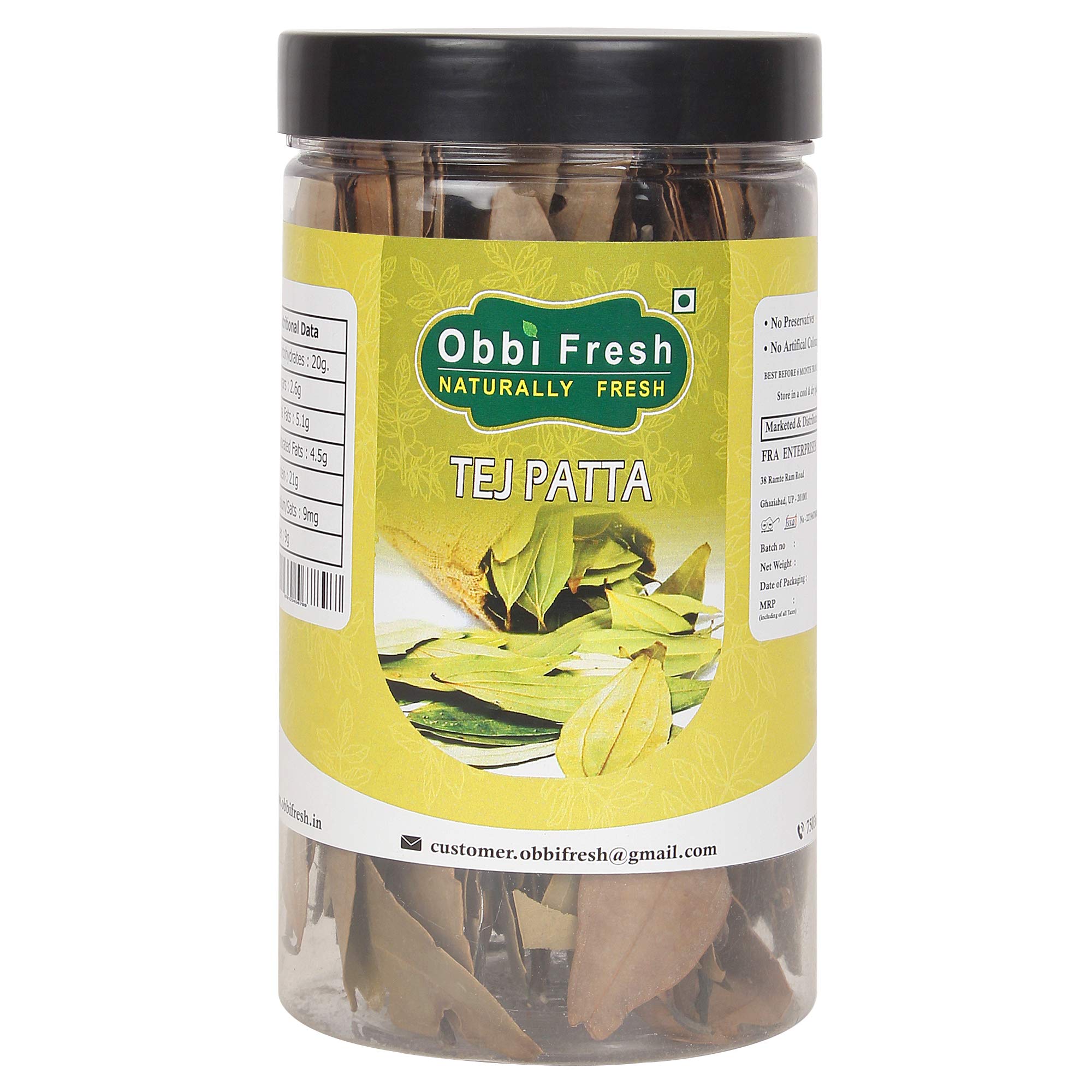 obbi fresh Natural Bay Leaf/Tej Patta Whole 100 gm