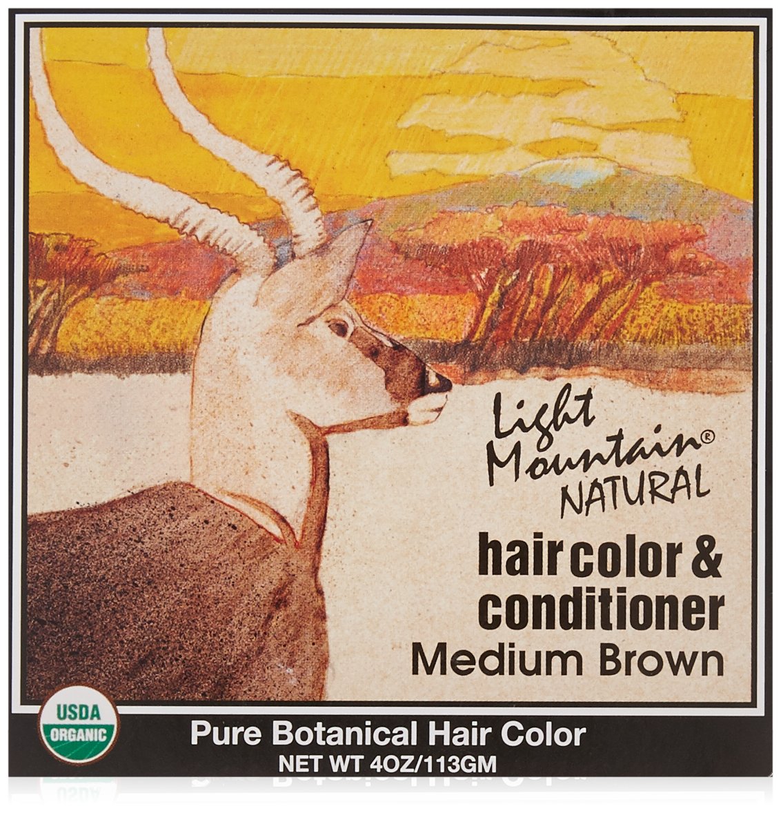 Light Mountain Natural Hair Color And Conditioner, Medium Brown - 4 oz