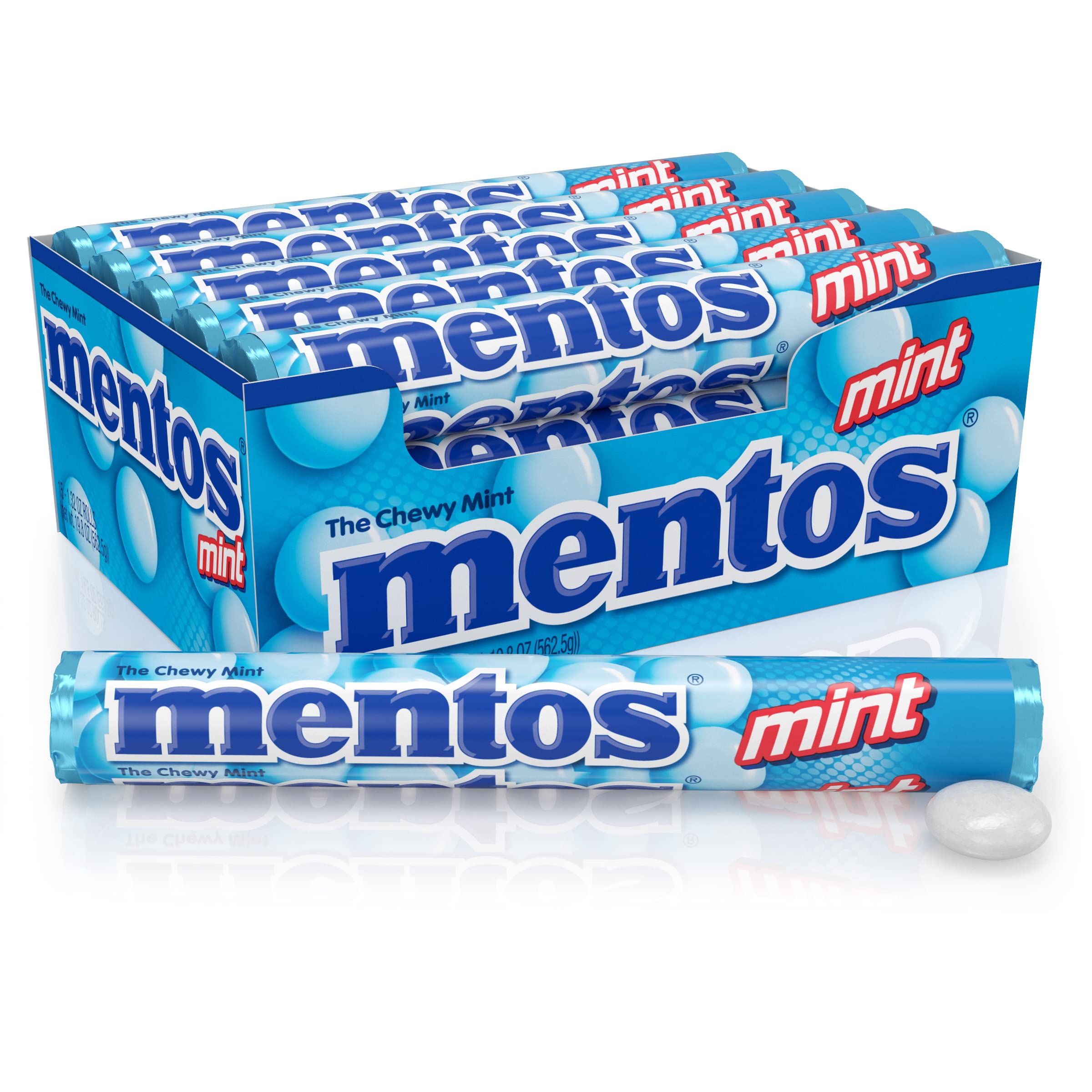 Mentos The Chewy Mint Candy - Mint Flavor 1.32oz Rolls - 15 Rolls